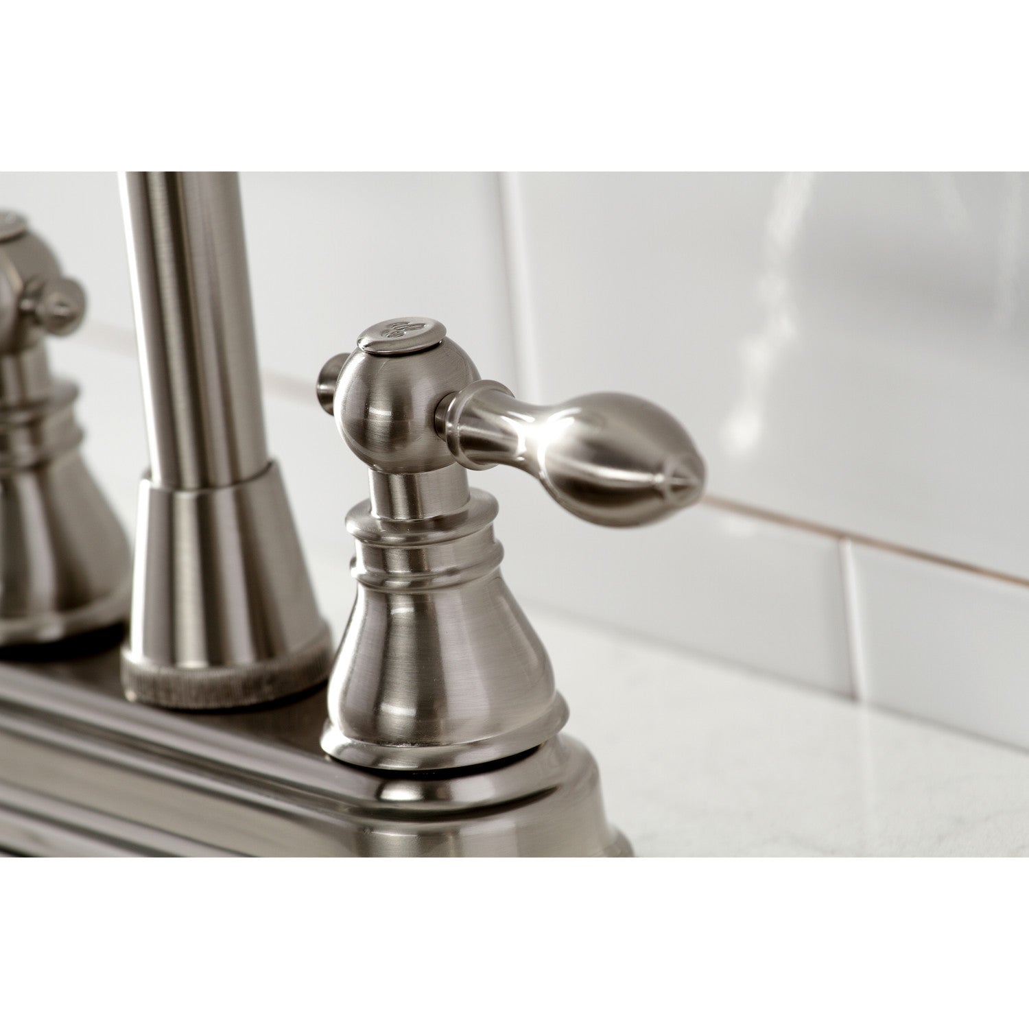 American Classic KB498ACL Two-Handle 2-Hole Deck Mount Bar Faucet in Brushed Nickel - Perfect for Kitchen Sinks, Wet Bars, and Outdoor Entertaining Areas