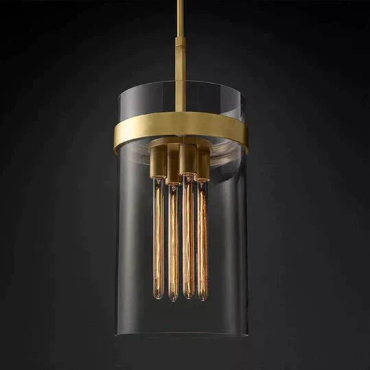 Lavelle Modern Glass Pendant Light - Sleek Hanging Chandelier for Kitchen Island, Dining Room & Bedroom Lighting - Dimmable LED Ceiling Fixture with Clear Glass Shade