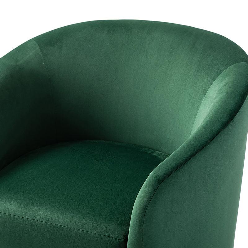 Emanuela Velvet Swivel Barrel Armchair - Modern Accent Chair for Living Room, Bedroom & Office - 360° Rotating Comfortable Lounge Chair with Soft Upholstery - Perfect for Reading, Relaxing & Home Decor