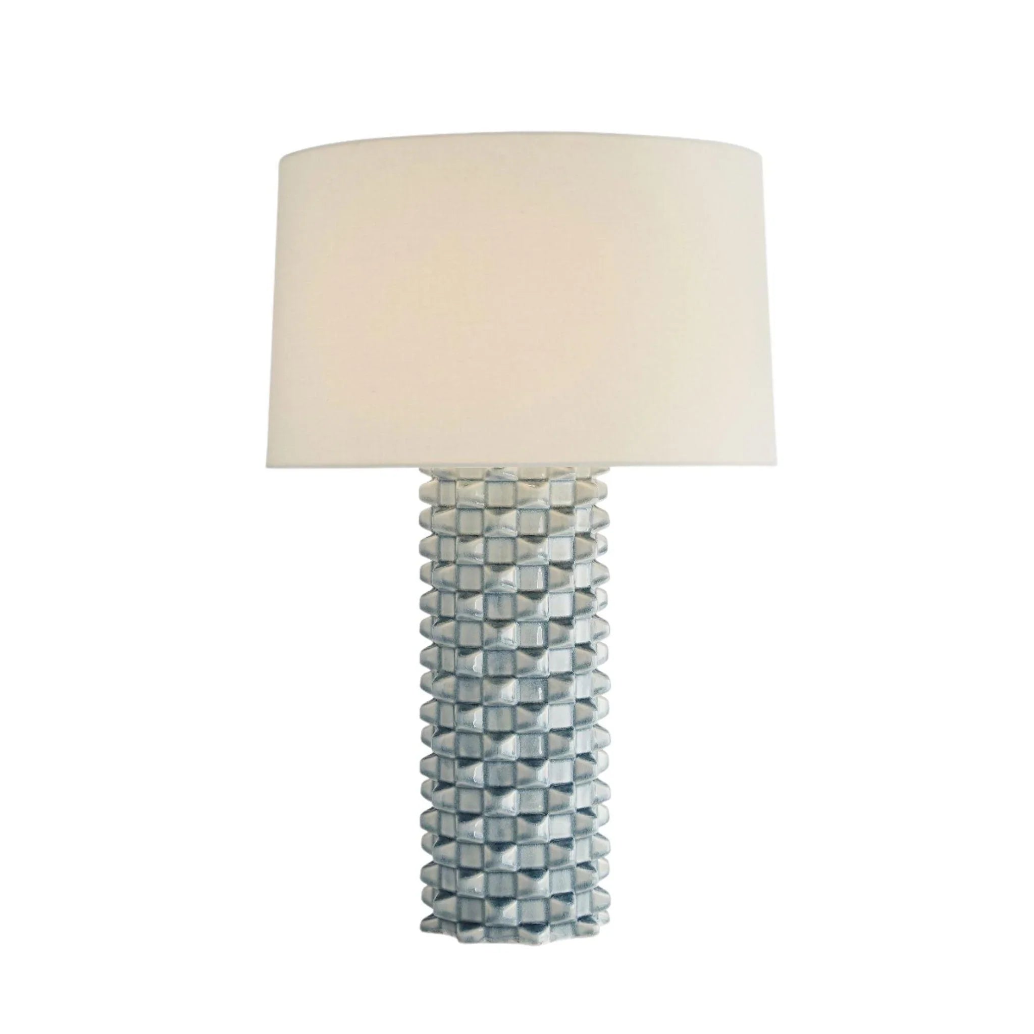 Arteriors Structural Porcelain Ari Lamp in Celadon Crackle Finish - Modern Ceramic Table Lamp for Living Room, Bedroom & Office Decor