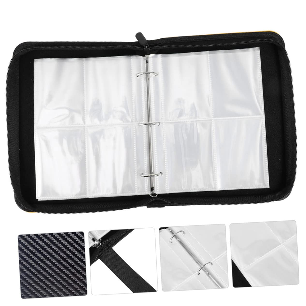 ORFOFE PVC Trading Card Binder - Black Sports Card Holder with Sleeves & Pockets for Secure Storage | Perfect for Collectors, TCG Games, and Sports Memorabilia Organization