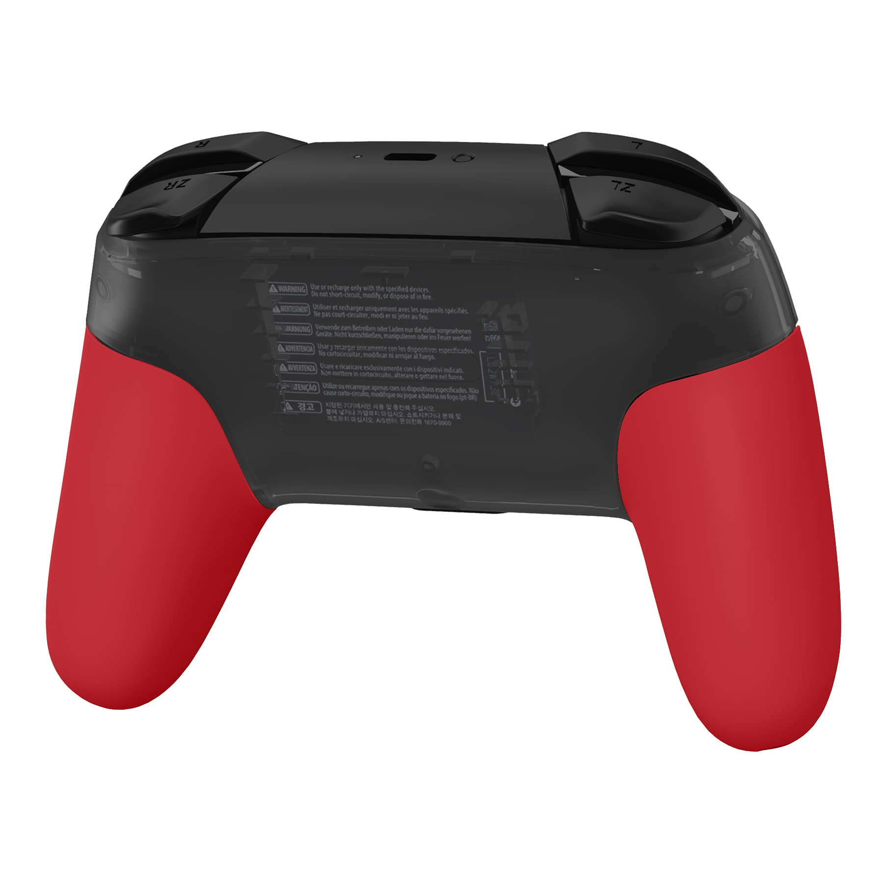 eXtremeRate Passion Red Soft Touch Replacement Handle Grips for Nintendo Switch Pro Controller - DIY Hand Grip Shell (Controller Not Included) | Perfect for Gaming, Comfort & Customization