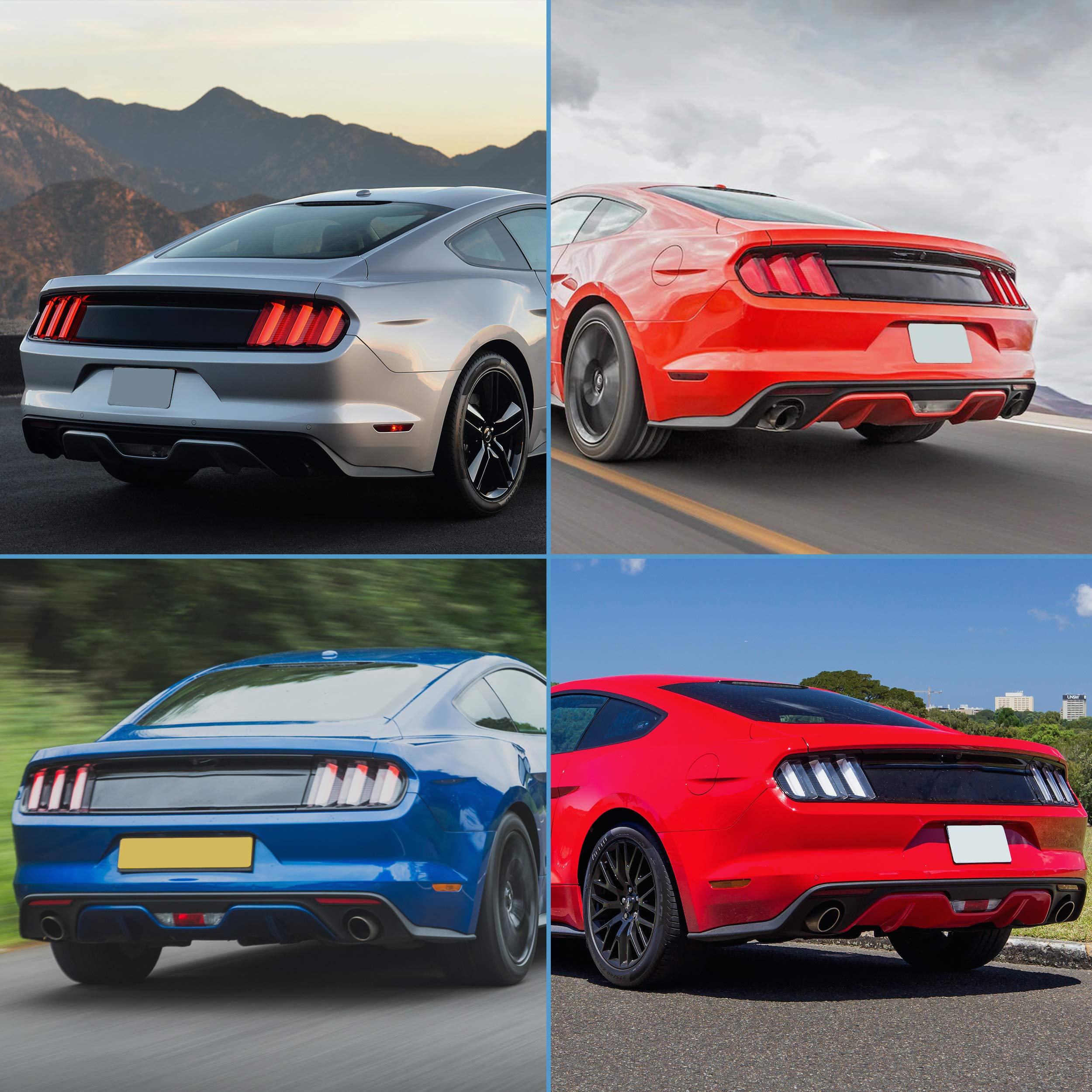 VLAND LED Tail Lights Assembly for 2015-2020 Ford Mustang - Smoked Lens, Plug & Play Installation - Upgrade Your Mustang's Style & Visibility for Night Driving & Car Shows