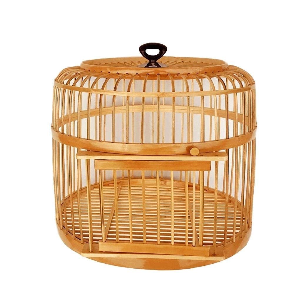 Handmade Retro Bamboo Bird Cage - Portable Travel Carrier for Parrots & Small Birds | Natural Eco-Friendly Home Villa Design | Perfect for Bird Breeding, Travel & Indoor Decor