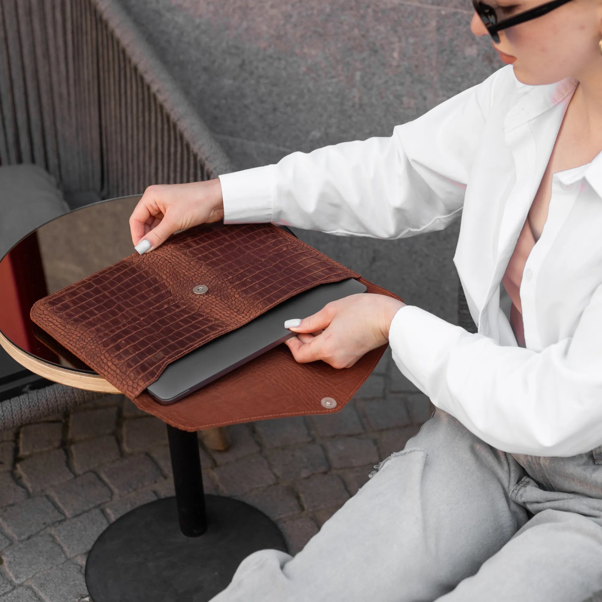 Premium Genuine Leather MacBook Case - Slim Protective Cover for MacBook Air/Pro (13, 15 inch) | Perfect for Work, Travel & Everyday Use