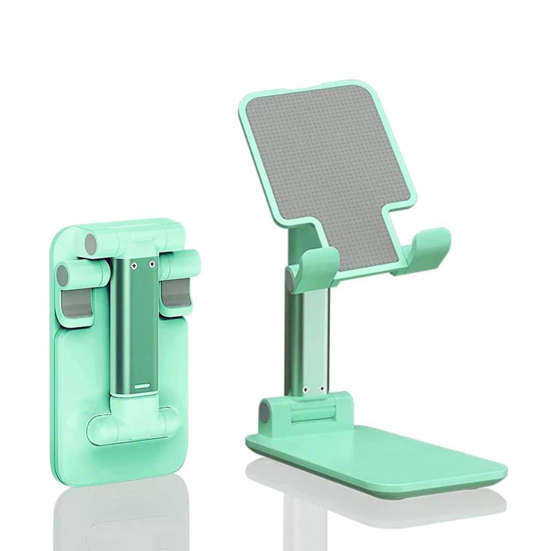 Adjustable Cell Phone Stand for Desk - 360° Rotating & Height Adjustable Phone Holder, Universal Case-Friendly Design for iPhone Samsung All Smartphones (Green 4oz) - Perfect for Office Work, Video Calls, Watching Movies & Hands-Free Viewing