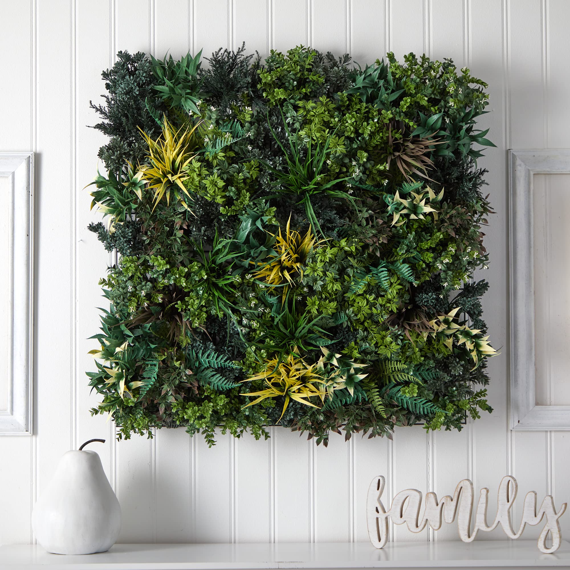 Nearly Natural 3ft x 3ft UV Resistant Artificial Green Wall Panel with Realistic Ferns - Perfect for Indoor & Outdoor Home Decor, Office Spaces, and Privacy Screening