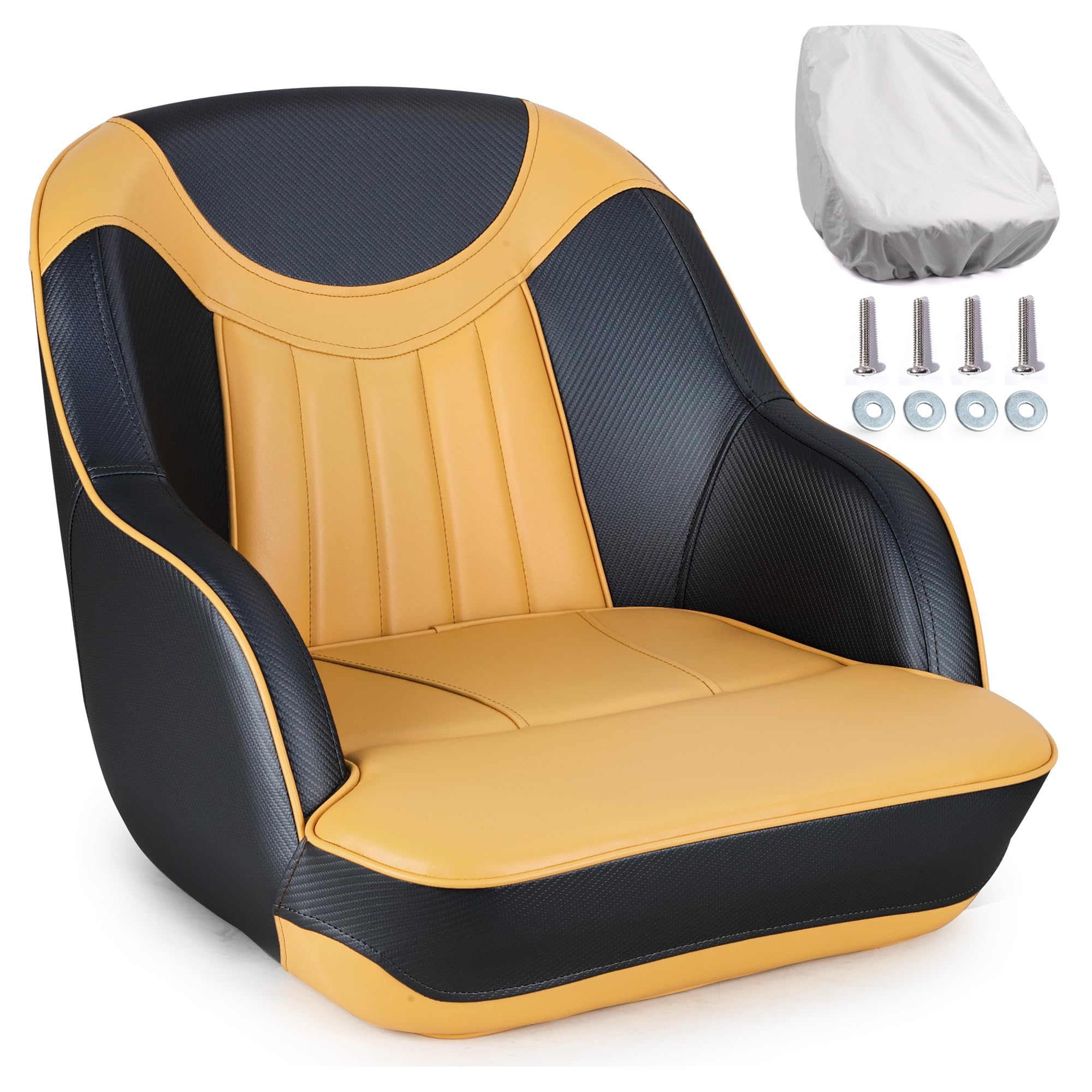 Premium NORTHCAPTAIN Pontoon Boat Captain Bucket Seat with Waterproof Cover - Comfortable Marine-Grade Seating for Fishing, Cruising & Water Sports