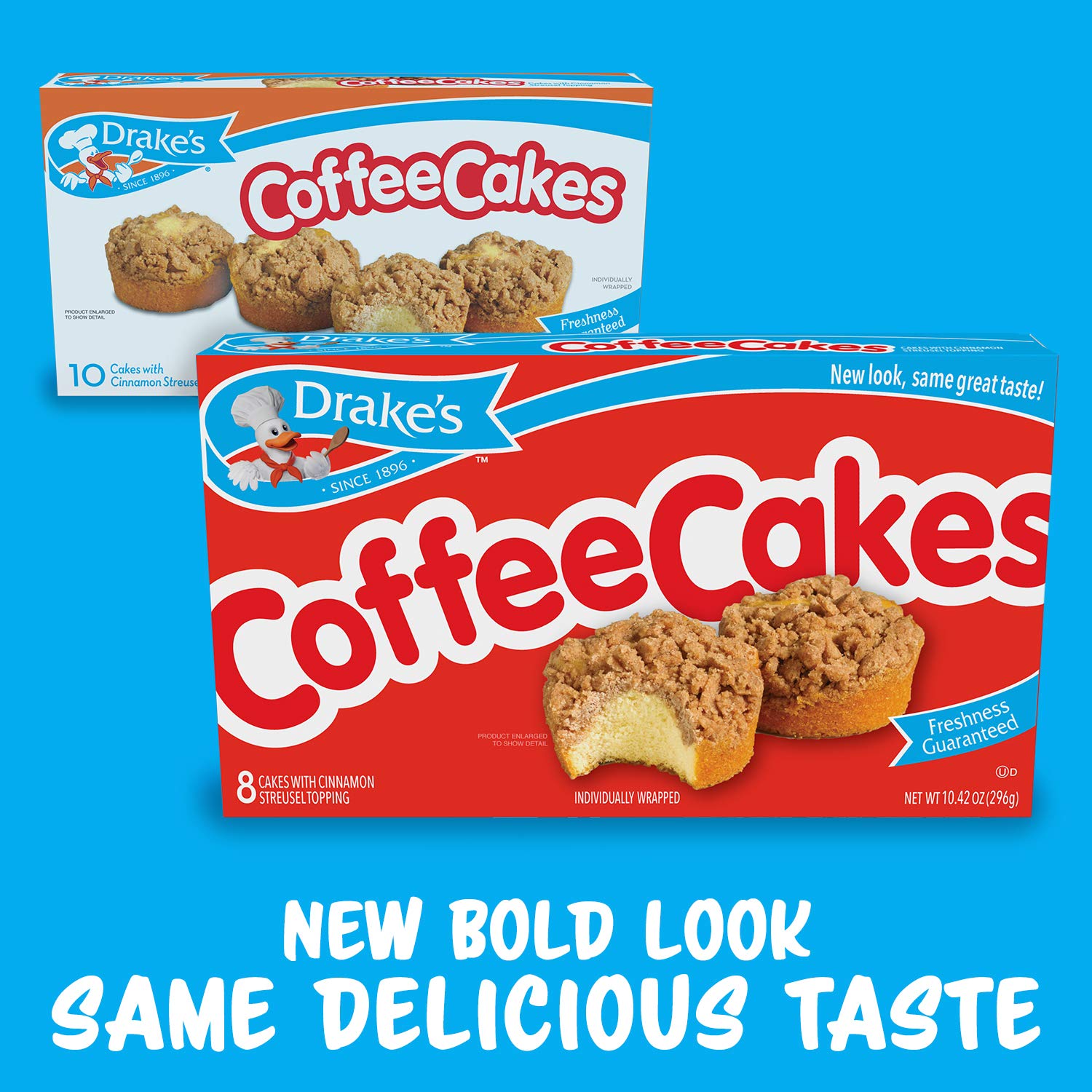 Drake's Coffee Cakes - 8 Individually Wrapped Breakfast Pastries, Pack of 1 (12167) - Perfect for Quick Breakfast, Office Snacks & On-the-Go Treats