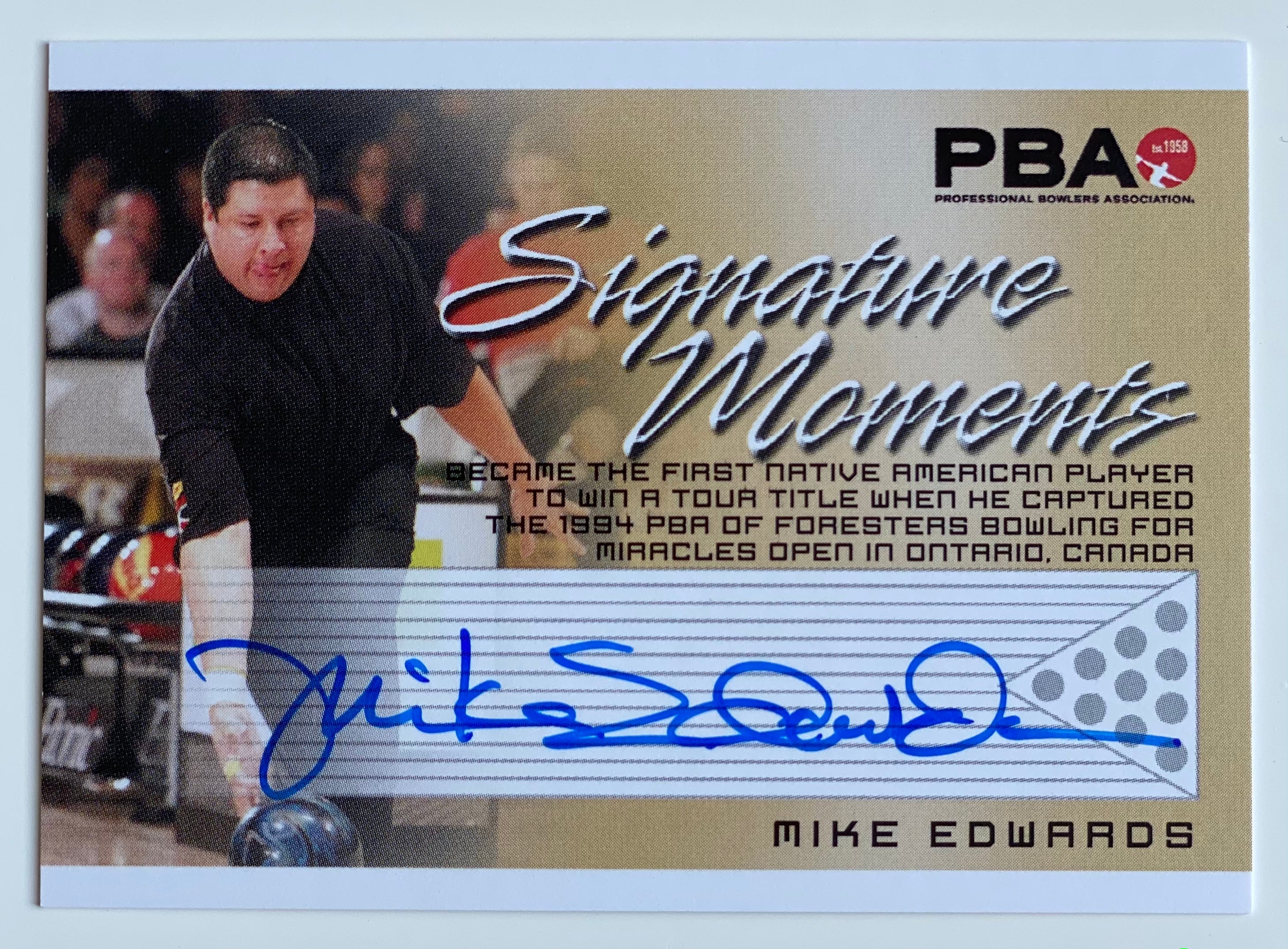 Mike Edwards 2008 Rittenhouse Signature Moments PBA Autographed Bowling Trading Card - Perfect for Collectors, Sports Memorabilia Enthusiasts & Bowling Fans