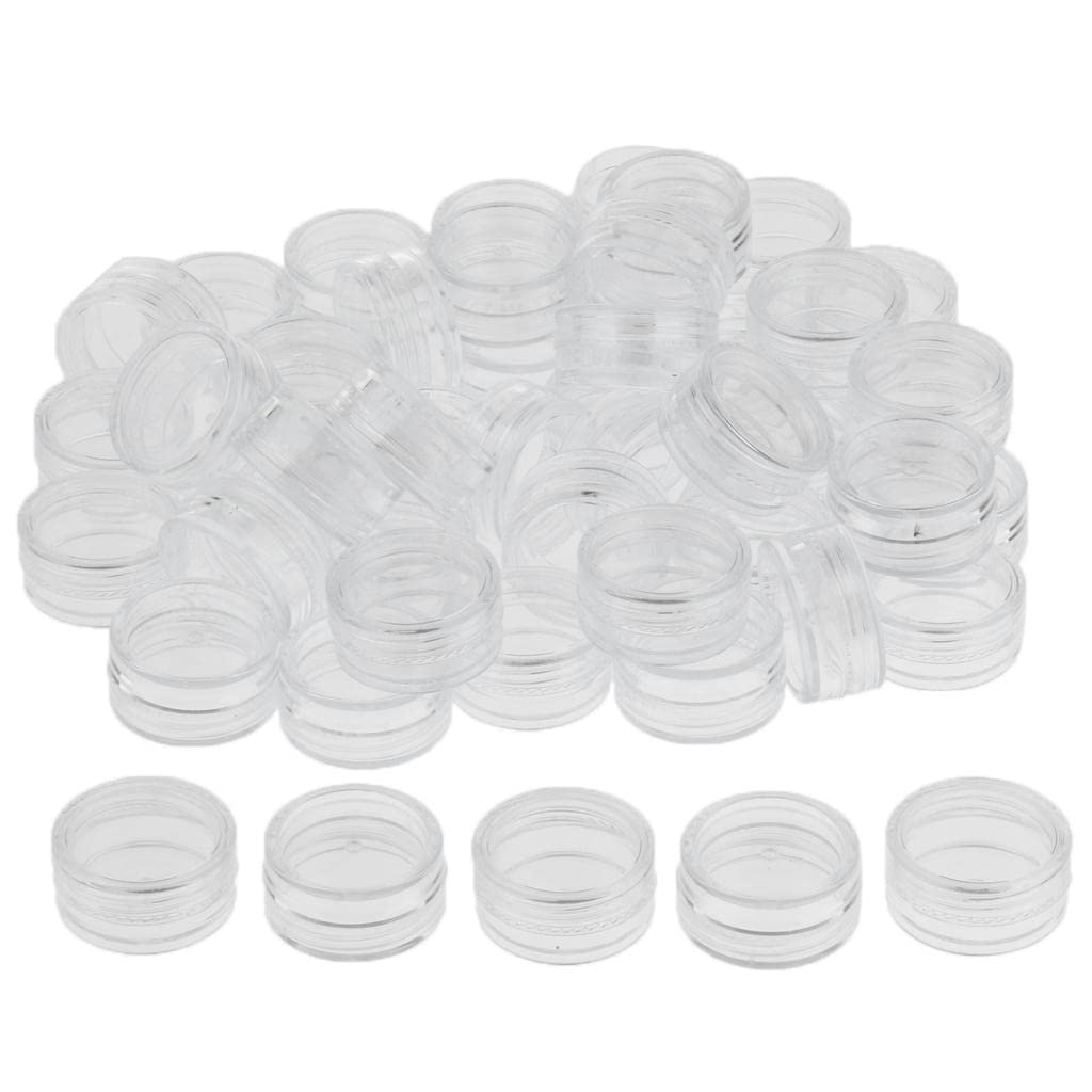 MagiDeal 50-Piece 2g Small Glass Pot Jars with Lids - Perfect for Spices, Herbs, Cosmetics & DIY Crafts Storage (2 Gram Mini Containers)