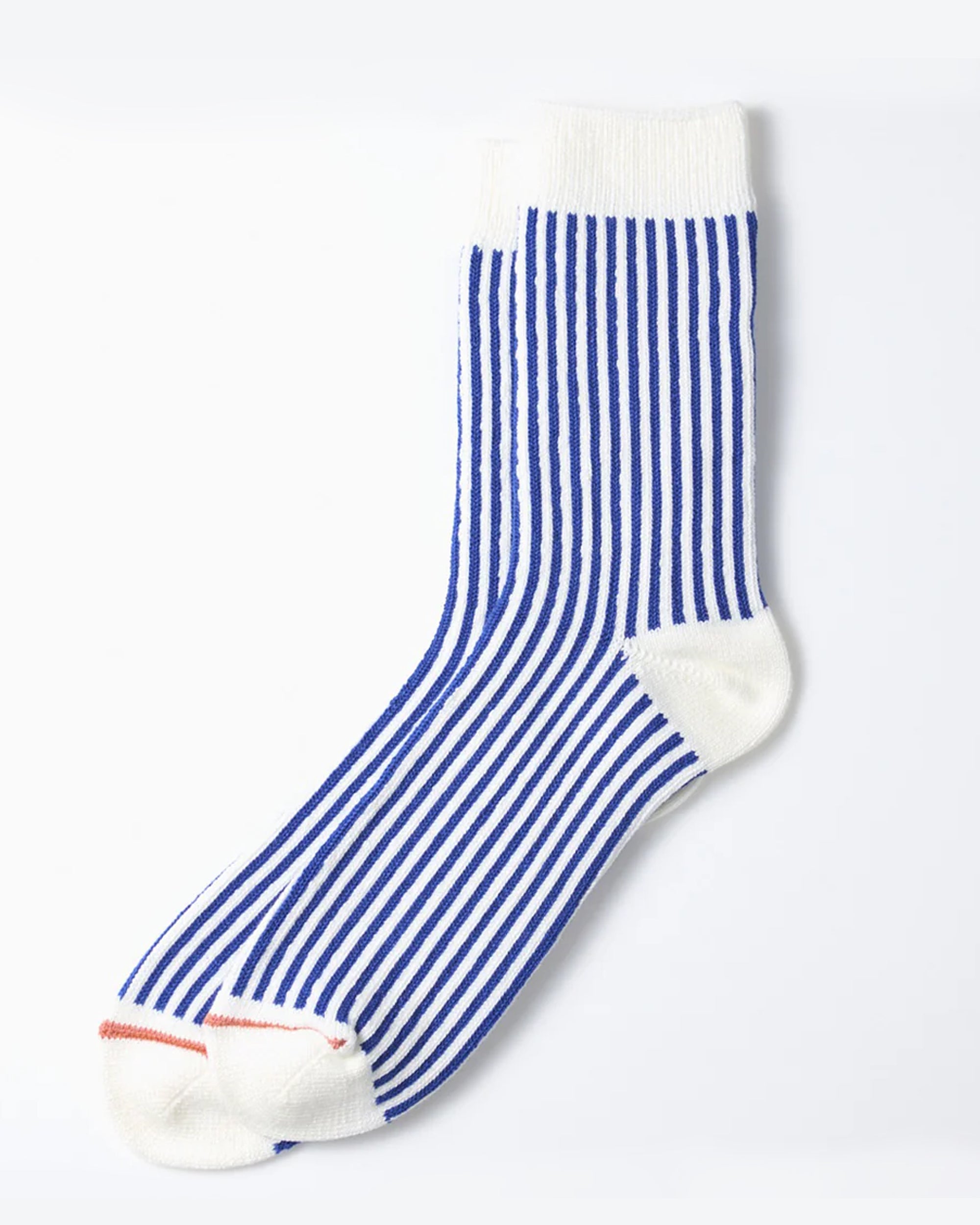 Premium Royal Blue Striped Socks for Men & Women - Soft Cotton Crew Socks with Arch Support - Perfect for Work, Sports & Casual Wear