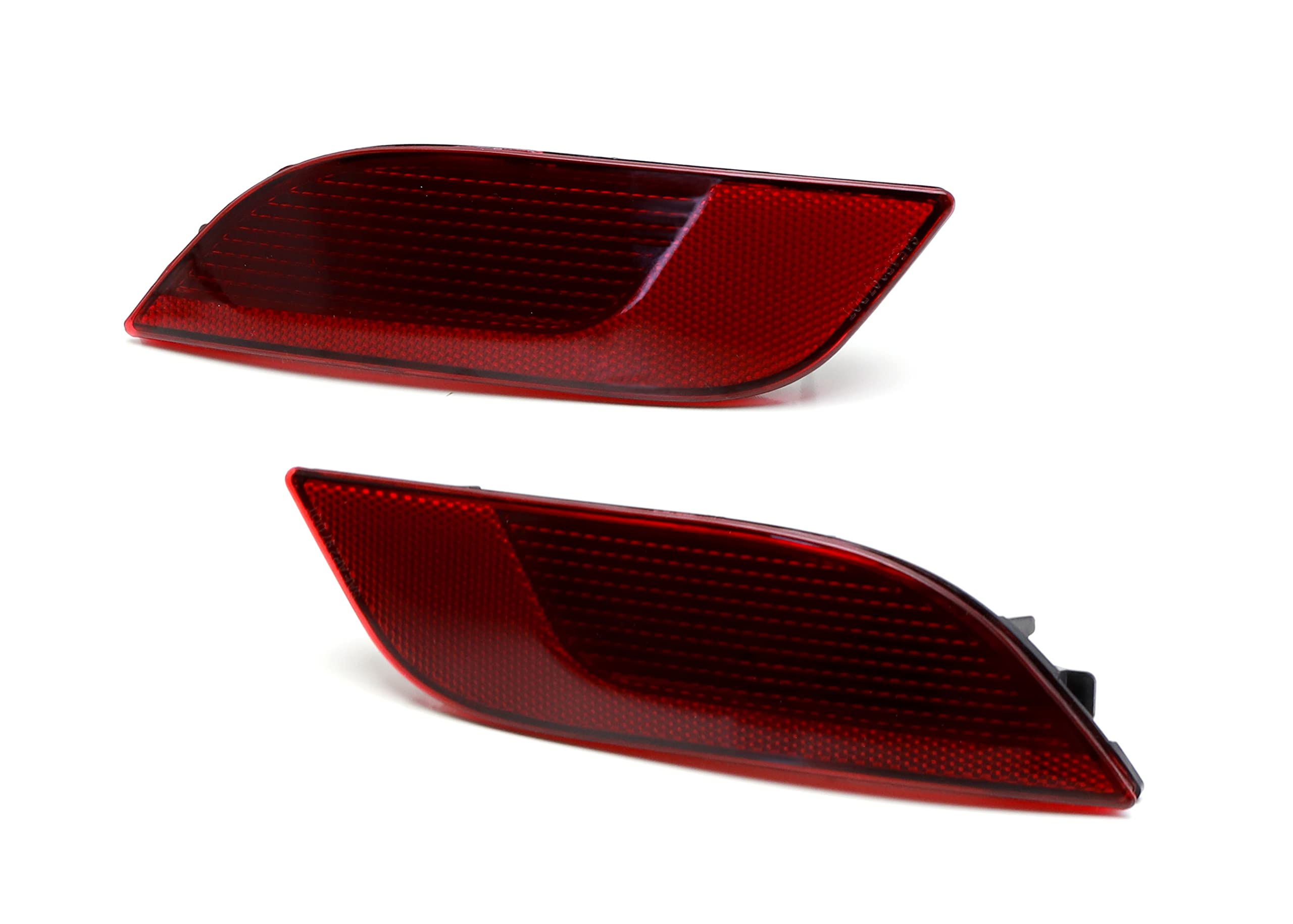 iJDMTOY OE-Spec Red Lens Rear Bumper Reflector Lenses for 2017-2023 Jeep Compass - Left & Right Side Assembly (LH RH) - Direct Replacement & Easy Installation - Enhances Safety & Style for Night Driving