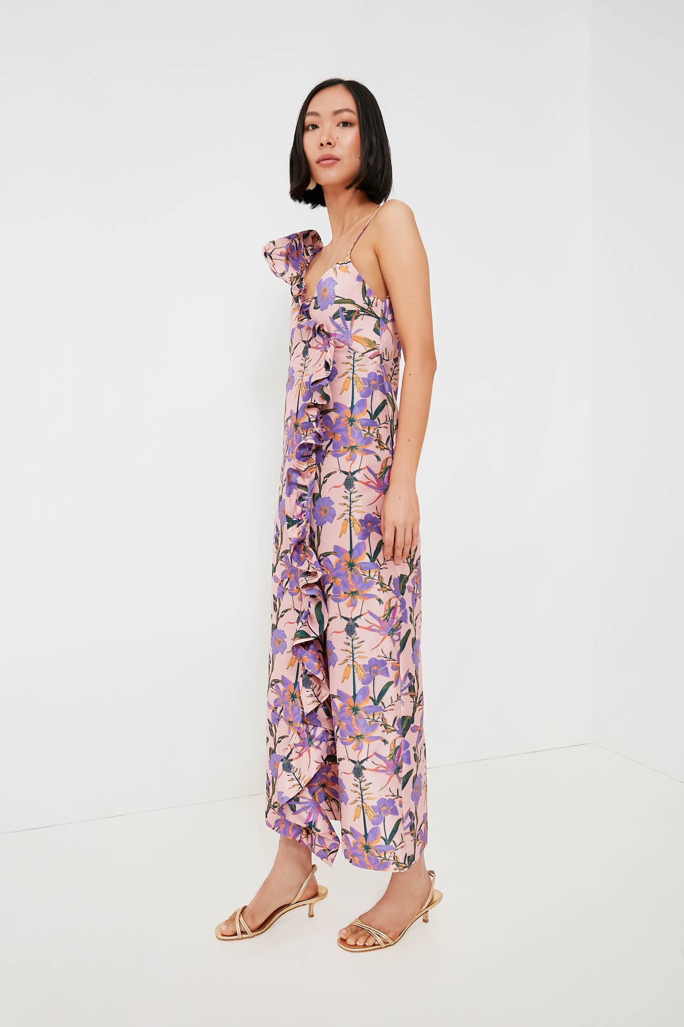 Blush Iris Penelope Maxi Dress for Women - Flowy Long Summer Dress with Floral Print, V-Neck & Side Slits | Perfect for Beach Vacations, Weddings & Date Nights