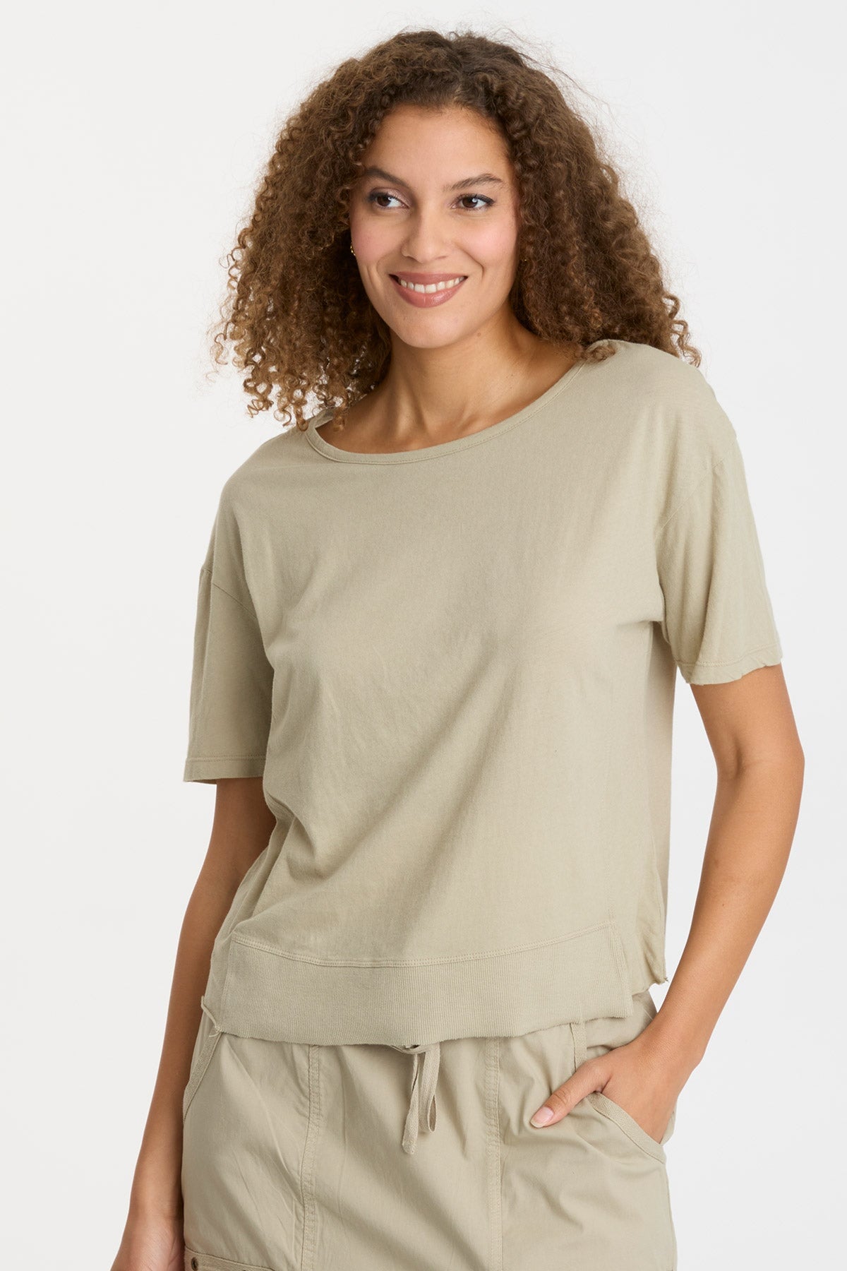 Steph Tee - Soft Pastel Rosemary Green Women's T-Shirt | Comfortable Casual Wear for Everyday Outfits & Summer Fashion