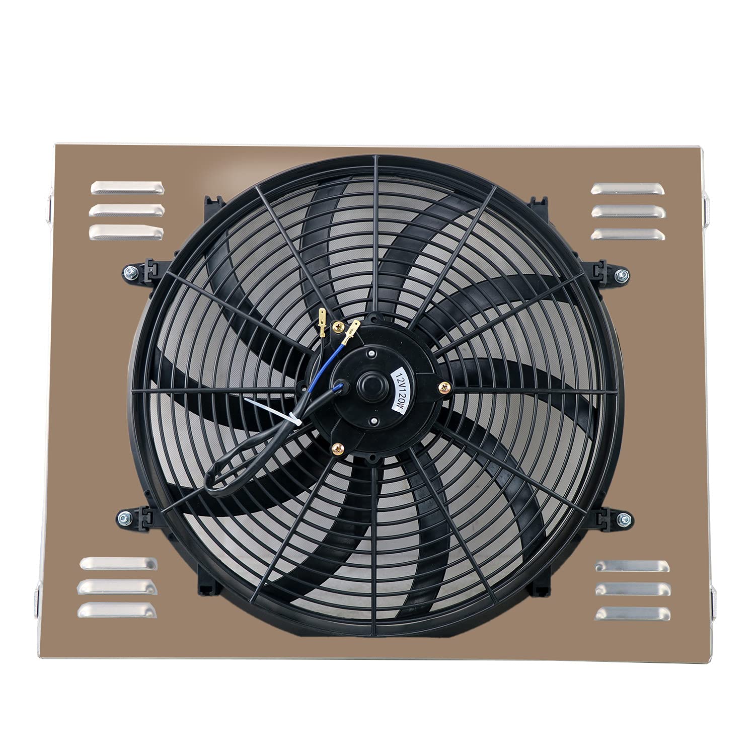 ECMRAD Aluminum Radiator Shroud with 12V 16