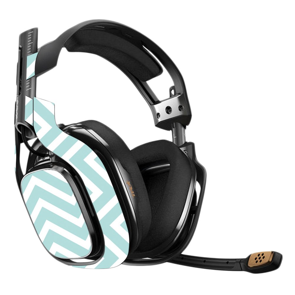 MightySkins Vinyl Decal Wrap Cover for Astro A40 3rd Gen Gaming Headset - Aqua Chevron Design | Protective, Durable & Customizable Skin | Easy to Apply & Remove | Made in USA | Perfect for Gaming Setups & Personalization