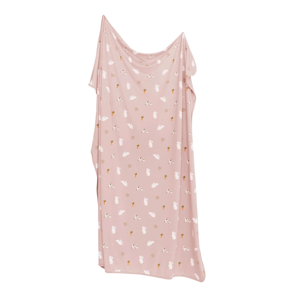 Kyte Baby Swaddle Blanket - Soft Organic Cotton Swaddle Wrap for Newborns & Infants - Blush Rabbit Print - Perfect for Sleep, Swaddling & Comfort