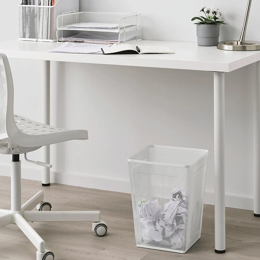 Stainless Steel Mesh Rectangular Trash Can - Home & Office Waste Paper Recycling Bin for Kitchen, Study, and Desk Side | Eco-Friendly Small Garbage Basket for Paper Waste Disposal & Organization