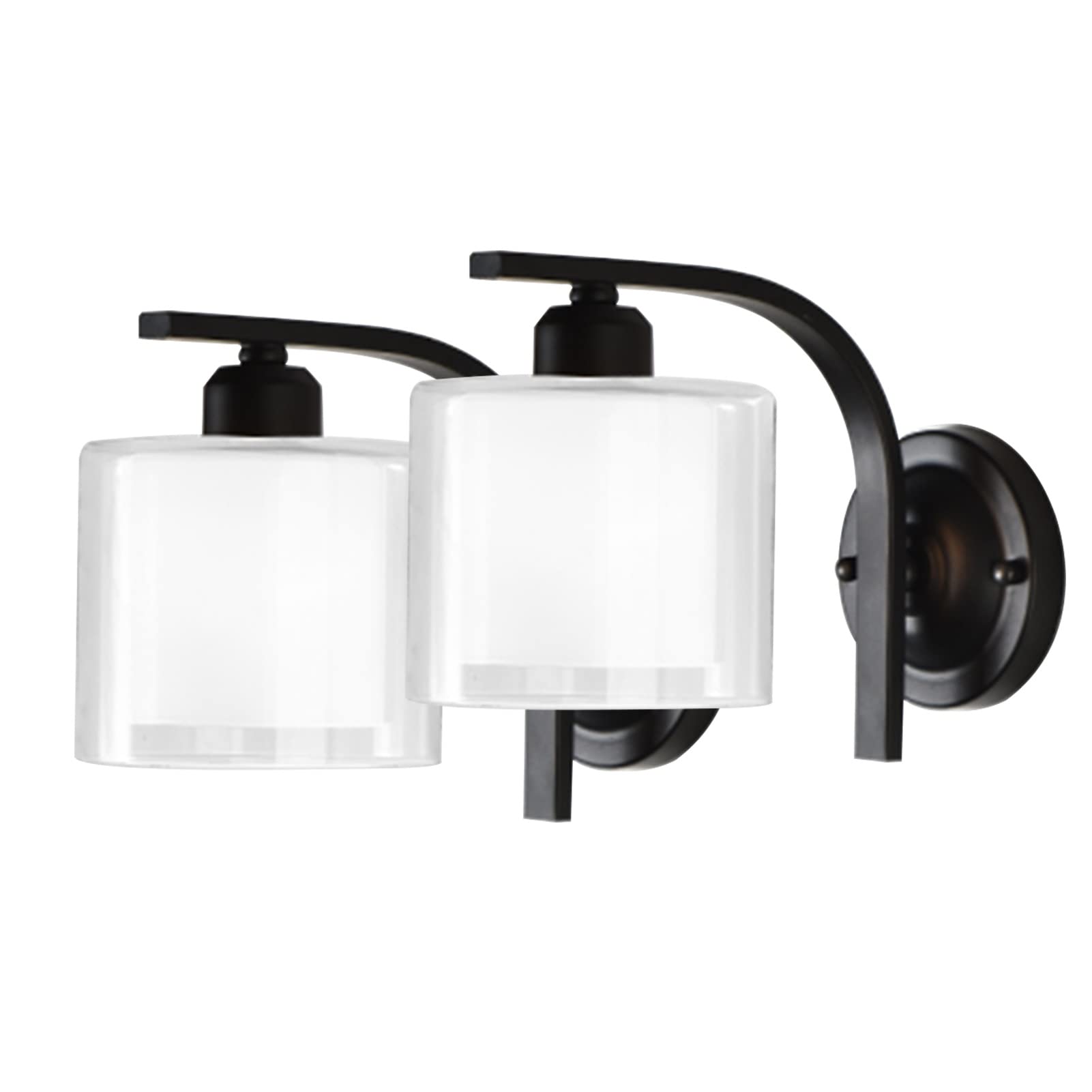 Battery Powered Wall Sconce with Remote Control - Set of 2 Cordless LED Dimmable Glass Lampshade Wall Lights for Bedroom, Living Room, Hallway - Perfect for Bedside Lighting, Aisle Illumination & Cozy Ambiance