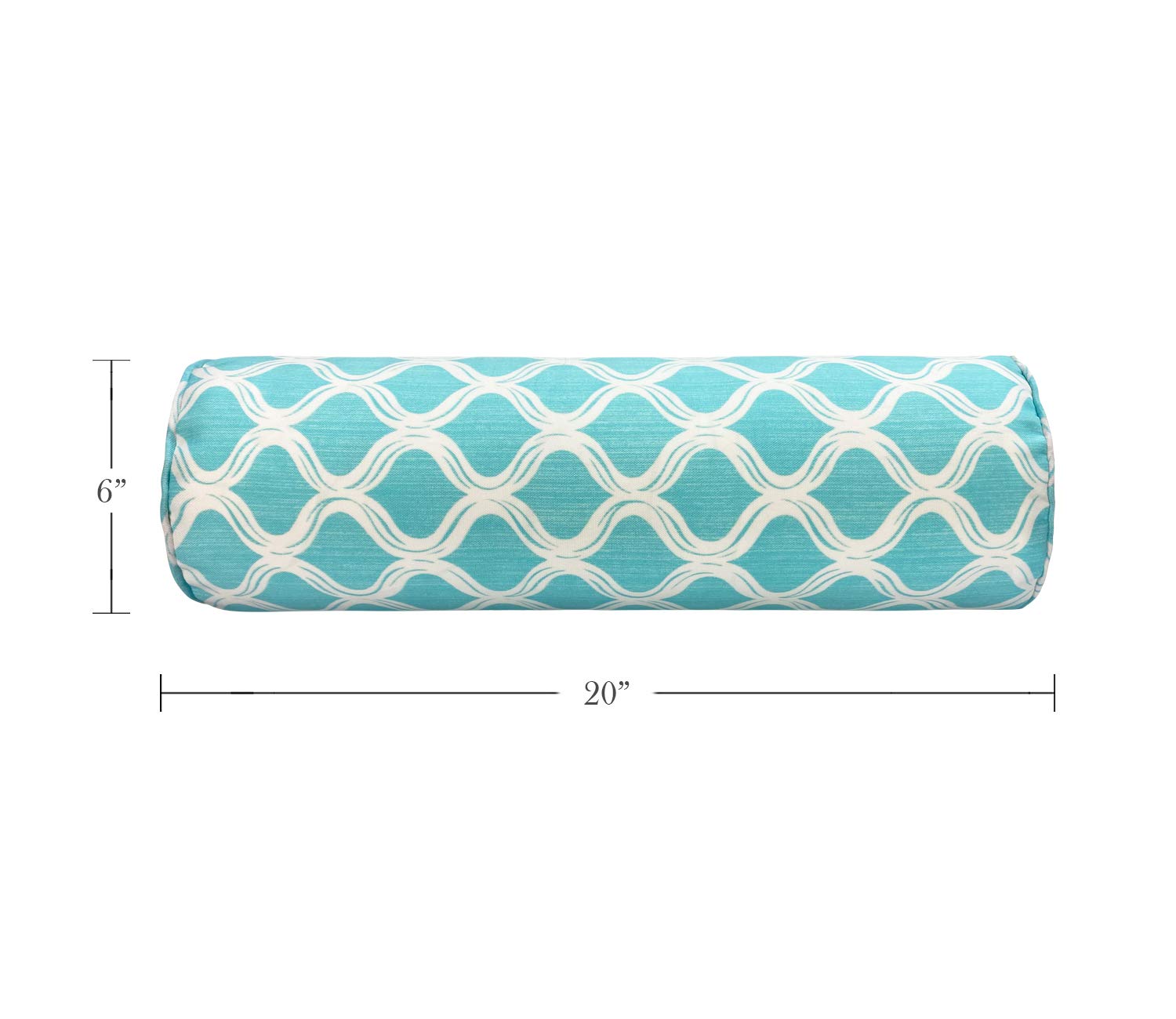 Fabritones 2-Pack Outdoor Waterproof Decorative Bolster Pillows with Inserts - 20x6 Inch Fade Resistant Patio Cushions for Garden, Sofa, Bed & Furniture - Geometric Blue Design - Perfect for Outdoor Lounging, Poolside Relaxation & Home Decor