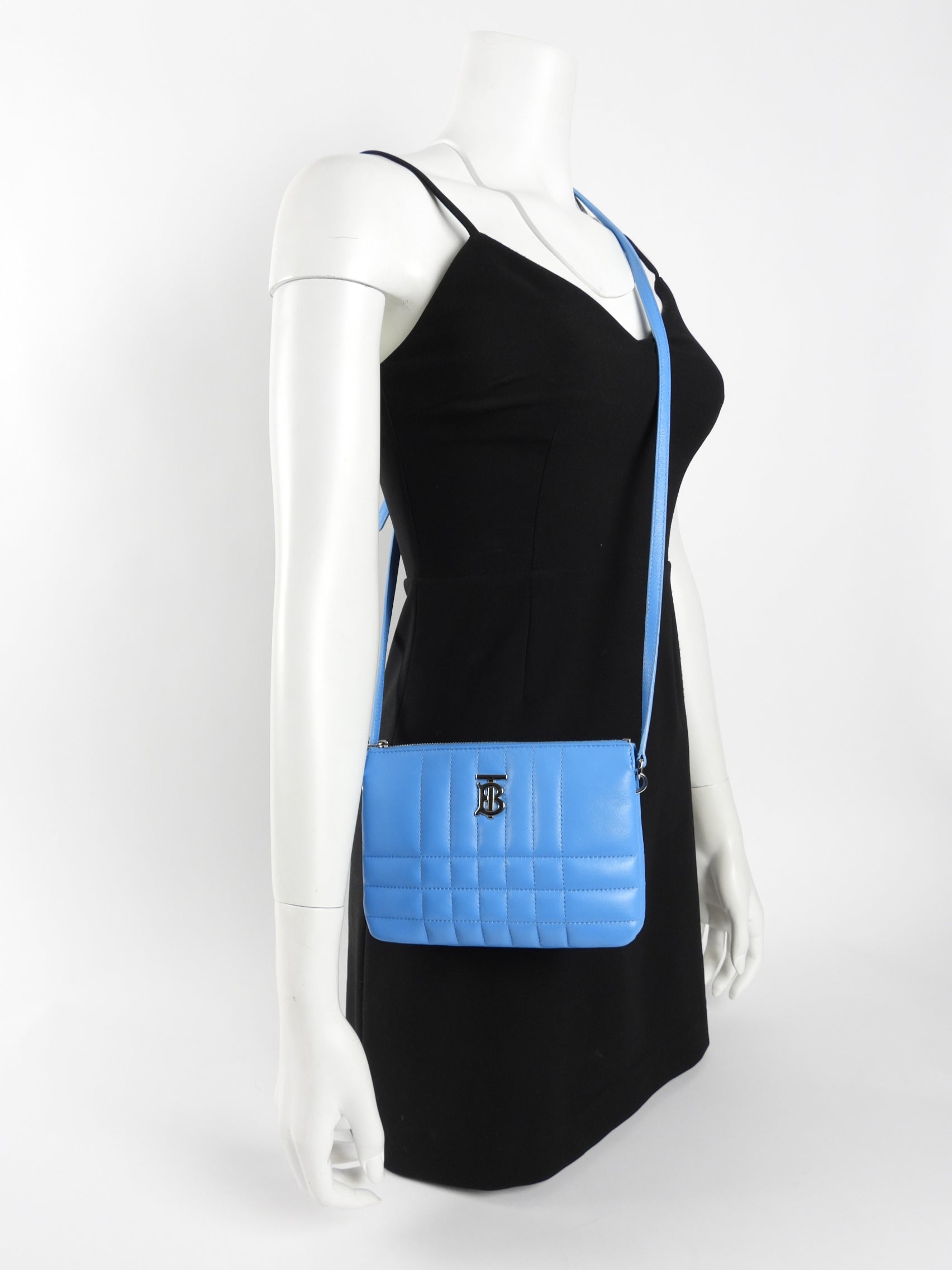 Burberry Blue Quilted Leather Lola Twin Duo Crossbody Bag - Luxury Designer Handbag for Women | Perfect for Work, Travel & Evening Out