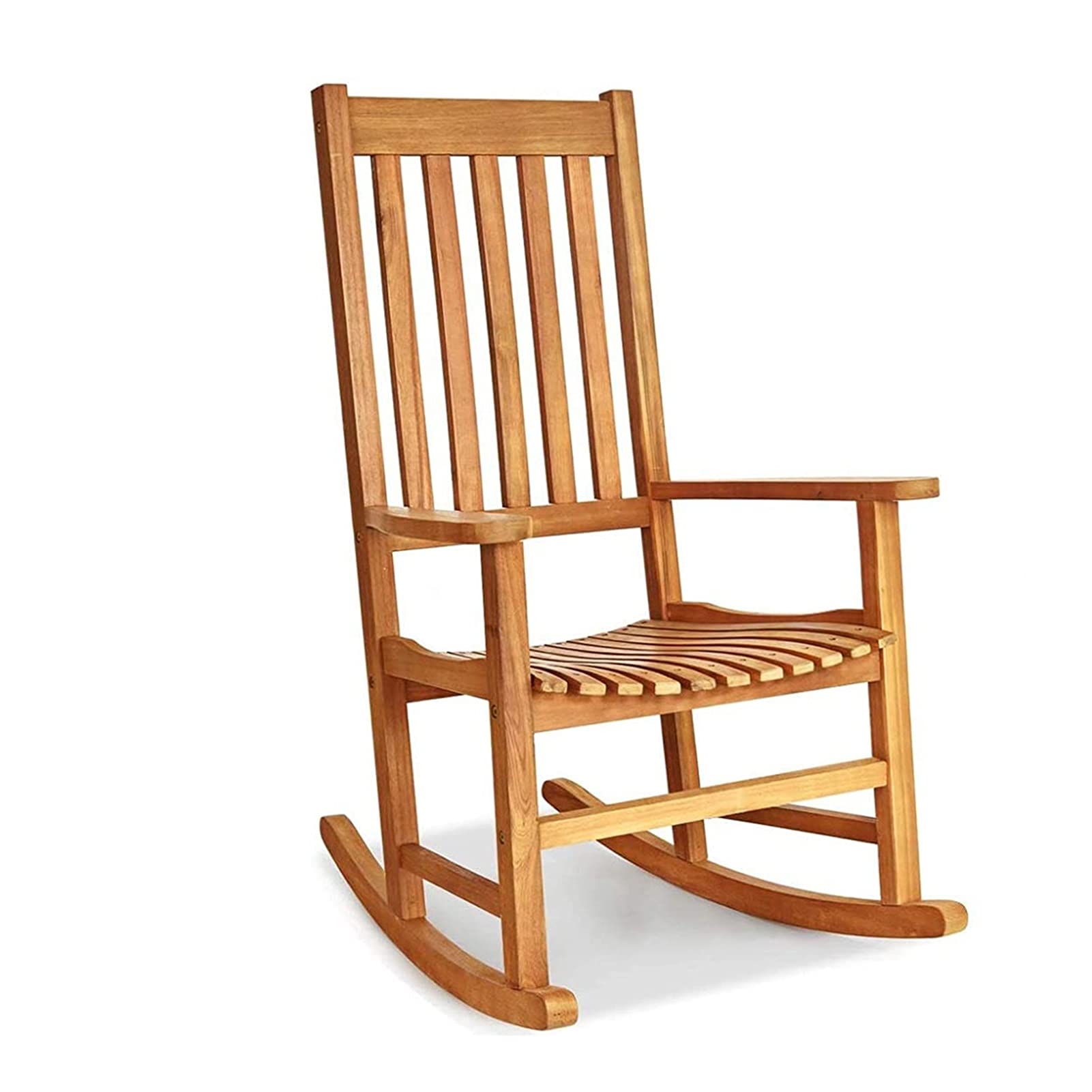 Heavy Duty Outdoor Rocking Chair with 380lbs Weight Capacity - Solid Wood Oversized Patio Garden Furniture for Porch, Deck & Backyard - Perfect for Relaxing, Reading & Enjoying Nature