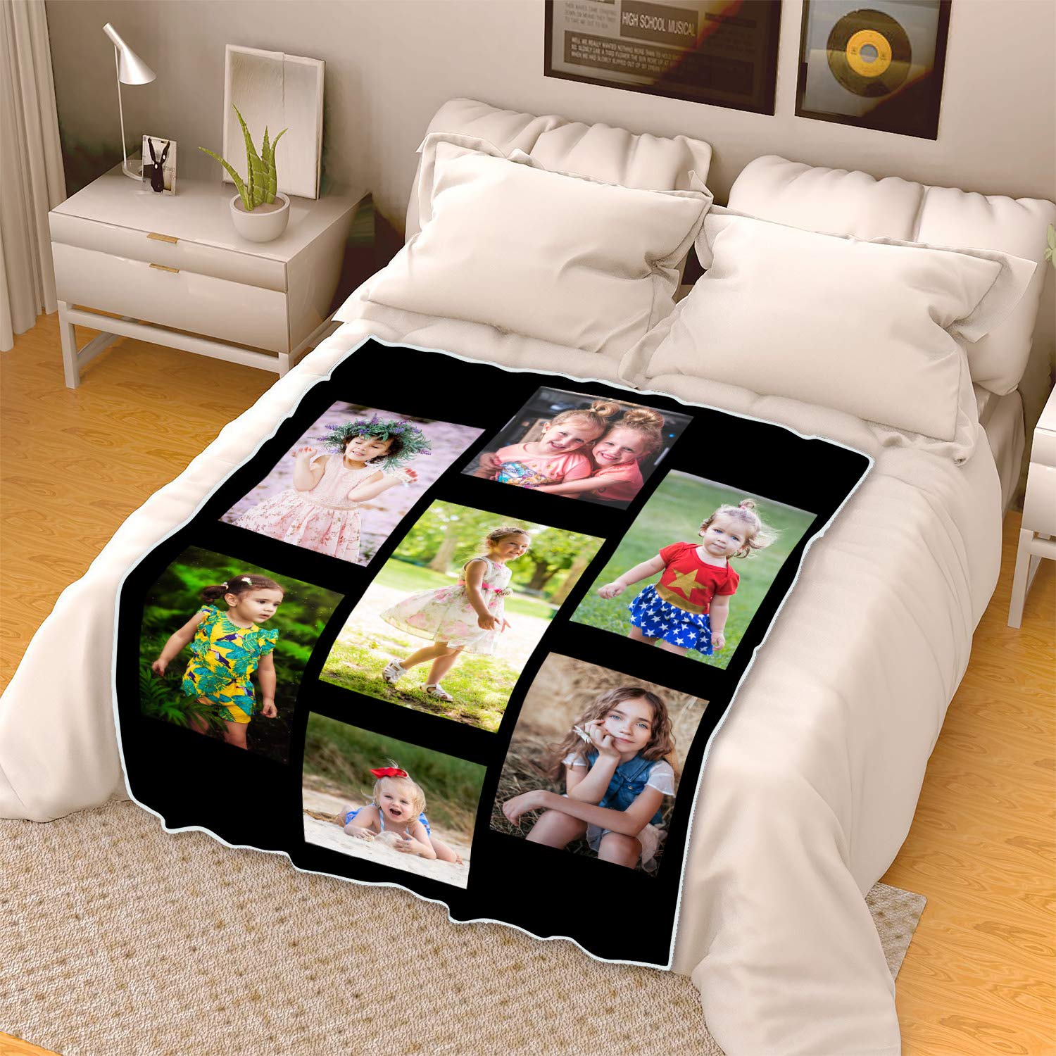 Custom Photo Blanket with Family Pictures - Personalized Fleece Blanket for Couples, Parents & Kids - Soft Throw Blanket for Home Decor, Gifts & Cozy Nights - Add Your Favorite Photo for Unique Home & Bedroom Decor