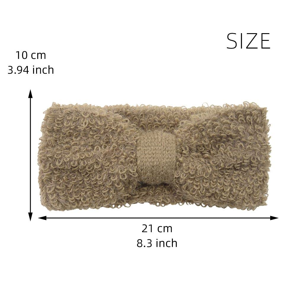 Stylish Knotted Crochet Turban Headband - Soft Plush Winter Hair Accessories for Women (Red) | Perfect for Cold Weather, Outdoor Activities & Fashionable Outfits
