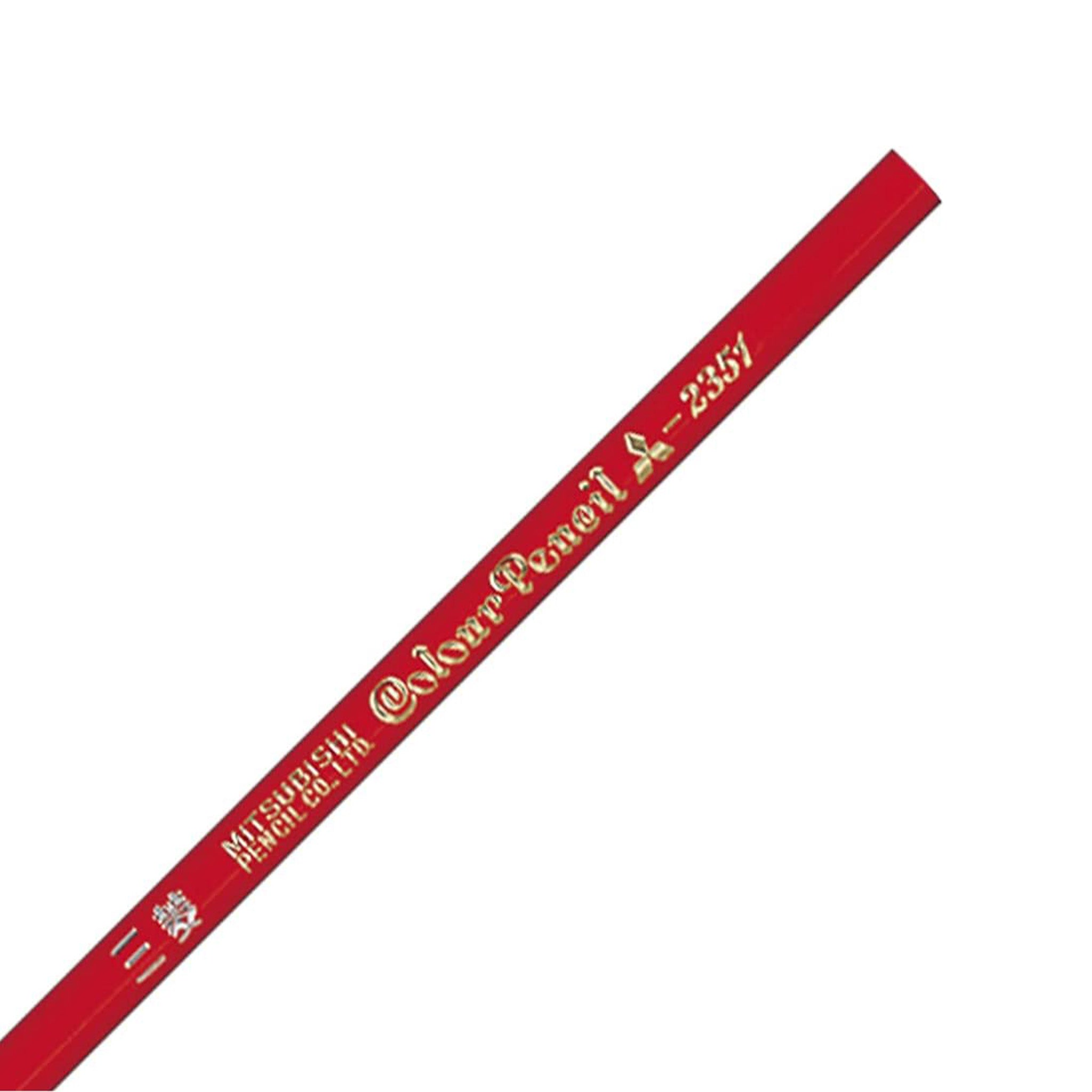 Premium 2351 Vermilion Red Wooden Pencils - 1 Dozen Pack by Uni Mitsubishi | Smooth Writing for School, Office & Art Projects | Vibrant Colored Pencils for Sketching, Coloring & Professional Use