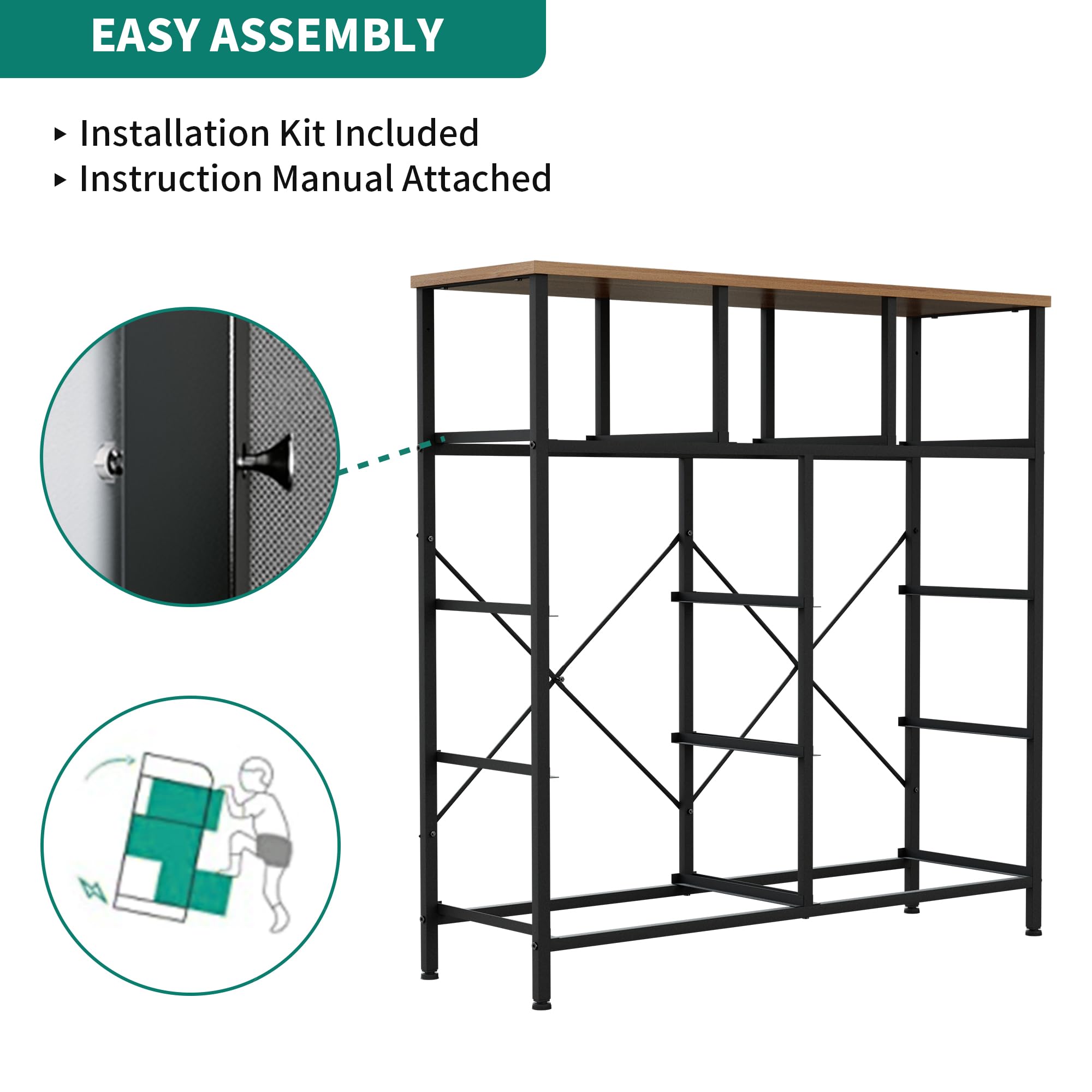 YITAHOME 9-Drawer Fabric Storage Dresser with Sturdy Steel Frame & Wooden Top - Dark Grey Dresser for Bedroom, Living Room & Closet Organization - Easy Pull Fabric Bins for Clothes, Toys & Home Storage