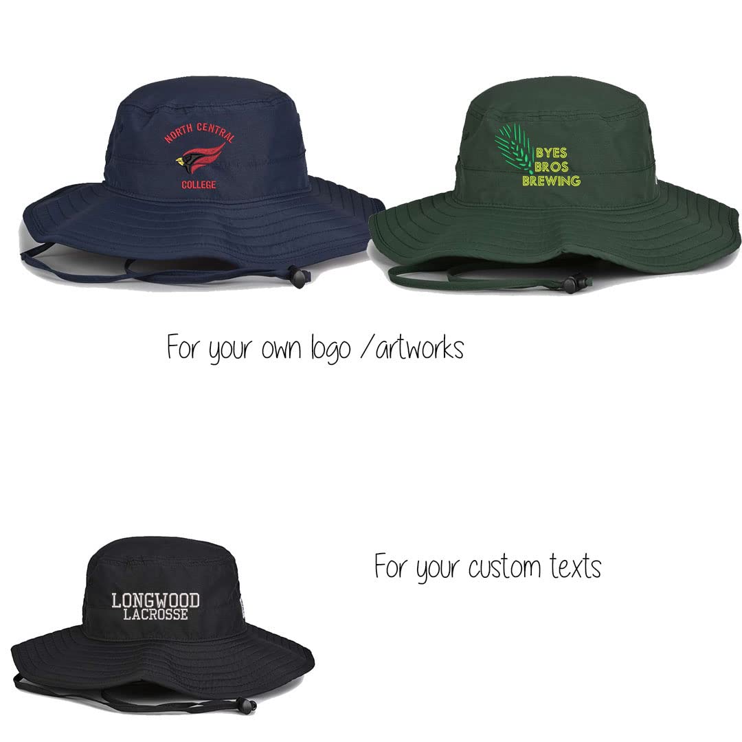 Custom Embroidered Unisex Bucket Hats with INK STITCH Technology - Adjustable Sun Hat for Outdoor Activities, Beach, Hiking & Fishing - Multiple Color Options