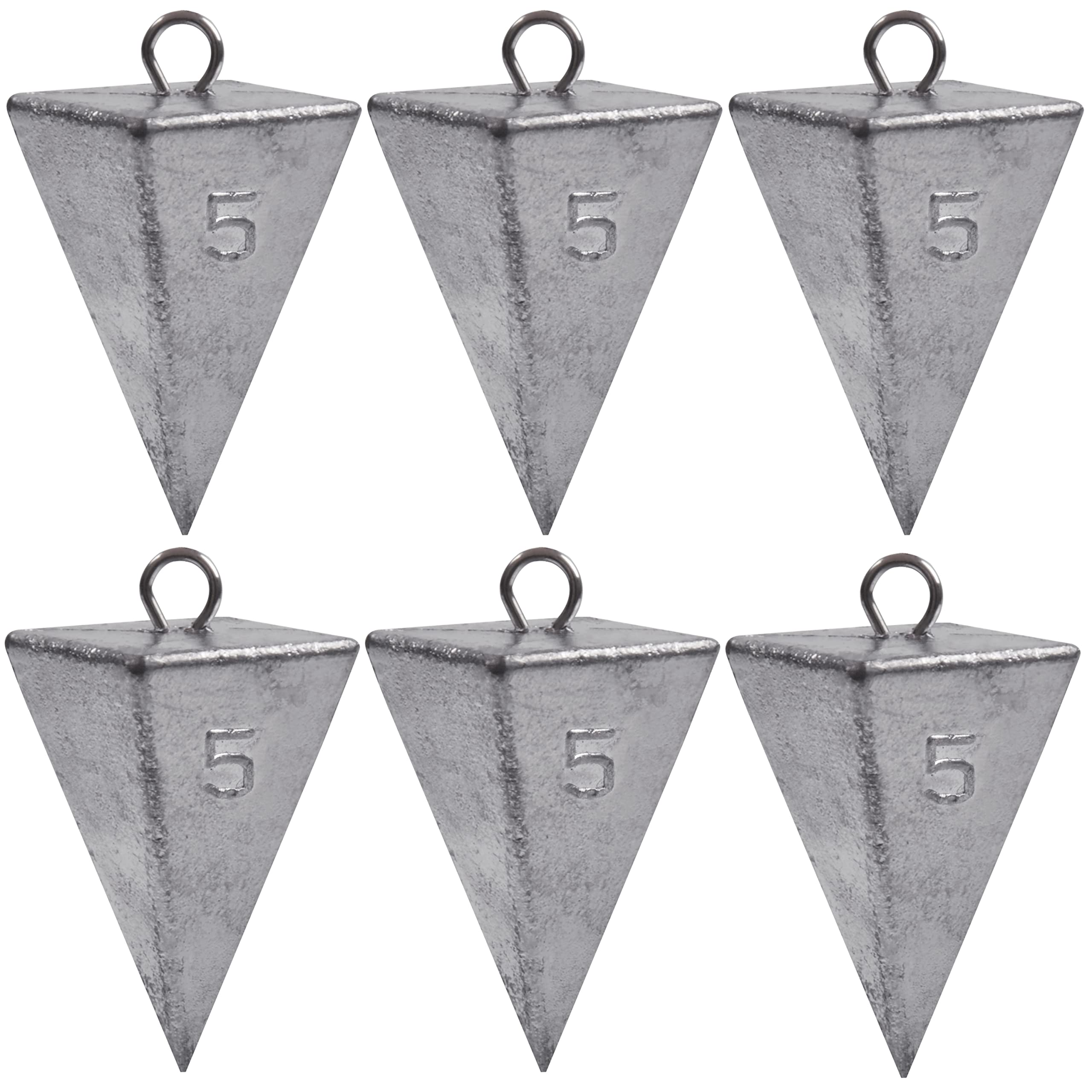 Pyramid Sinkers Fishing Weights 1oz-8oz | Bullet & Tangle-Free Saltwater Surf Fishing Gear | Ideal for Surf Casting, Bottom Fishing & Offshore Angling
