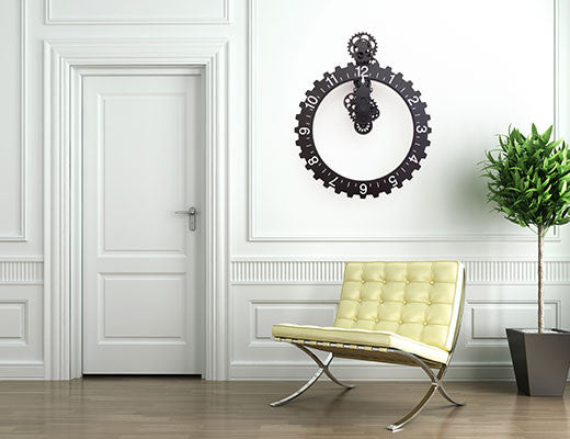 Large Black Wall Clock with Oversized Numbers - Stylish Modern Decor for Living Room, Bedroom, Office & Kitchen
