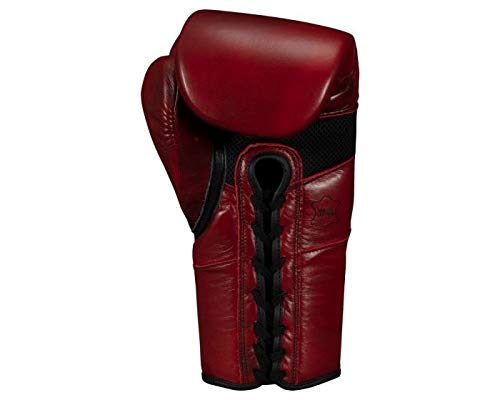 TITLE Boxing Blood Red Leather Sparring Gloves - Professional Lace-Up Boxing Gloves for Training, Heavy Bag Work & MMA | Perfect for Boxing Gyms, Home Workouts & Martial Arts Practice