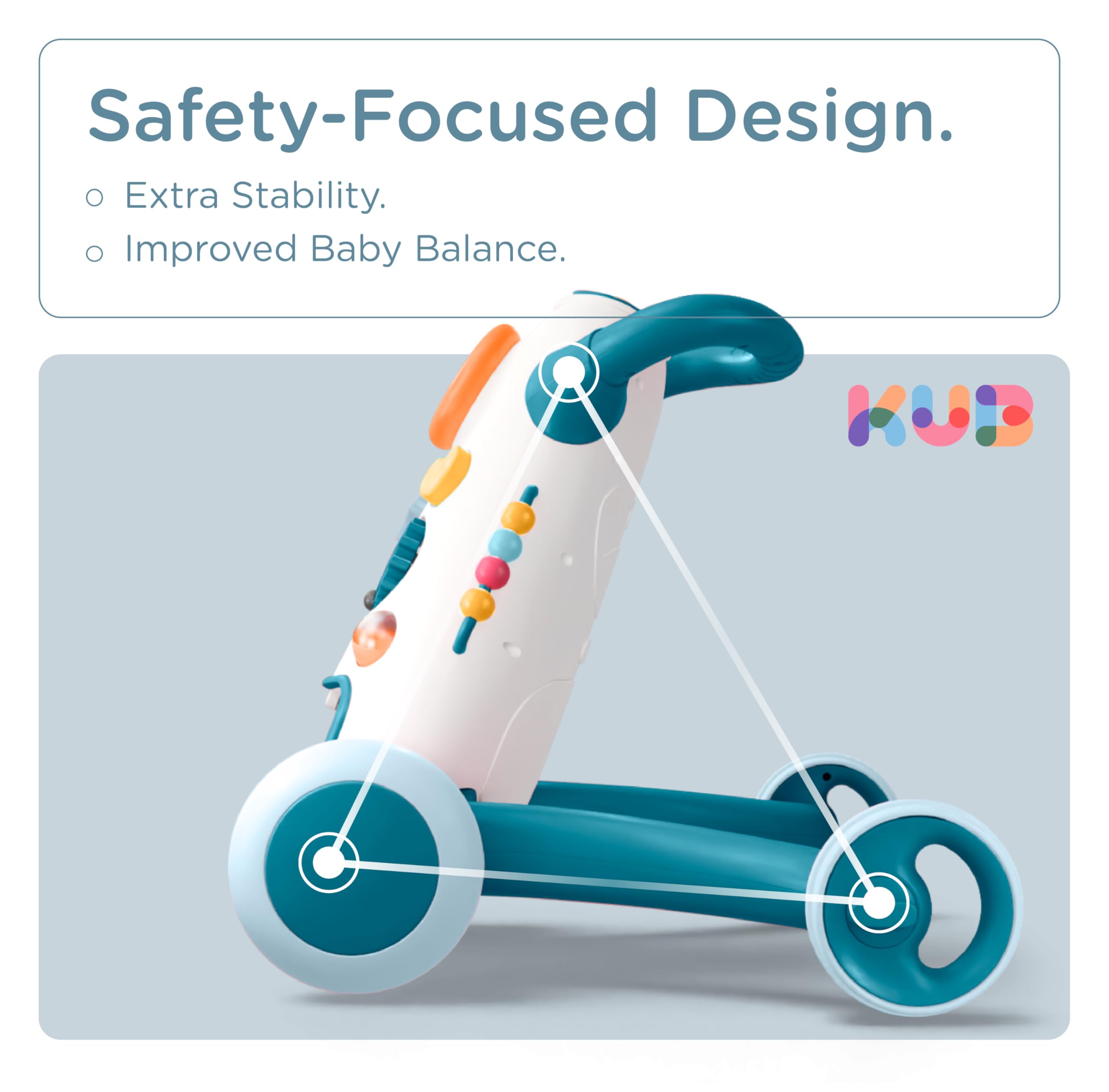 Montessori Baby Walker Push Toy for Toddlers - Interactive Learning Walking Toy with Soft Music, Lights & Adjustable Speed | Non-Slip Wheels Educational Activity Center | Perfect for Home Playroom & Daycare Development
