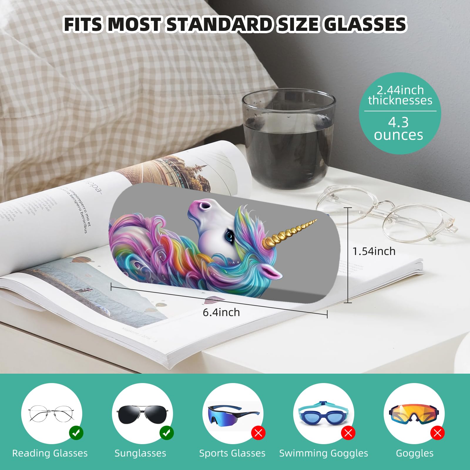 Premium Hard Shell Eyeglasses Case - Durable Protective Glasses Storage Box with Microfiber Cleaning Cloth for Men & Women | Travel, Office & Daily Use Accessory