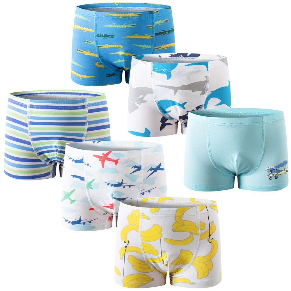 Benetia Boys' Cotton Underwear 6-Pack - Soft Breathable Kids Underwear for School, Sports & Everyday Comfort