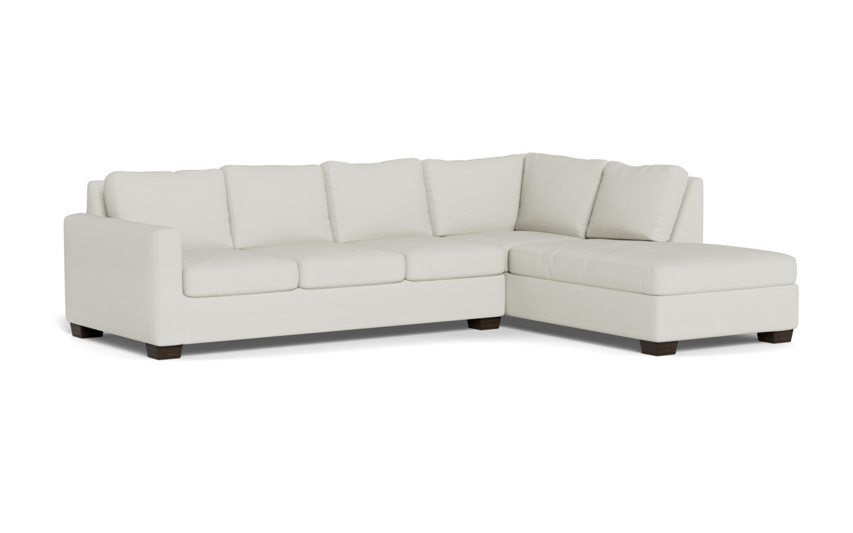 Track 121 Right Chaise Sleeper Sectional Sofa - Modern L-Shaped Convertible Couch with Pull-Out Bed for Living Room, Guest Room & Small Spaces