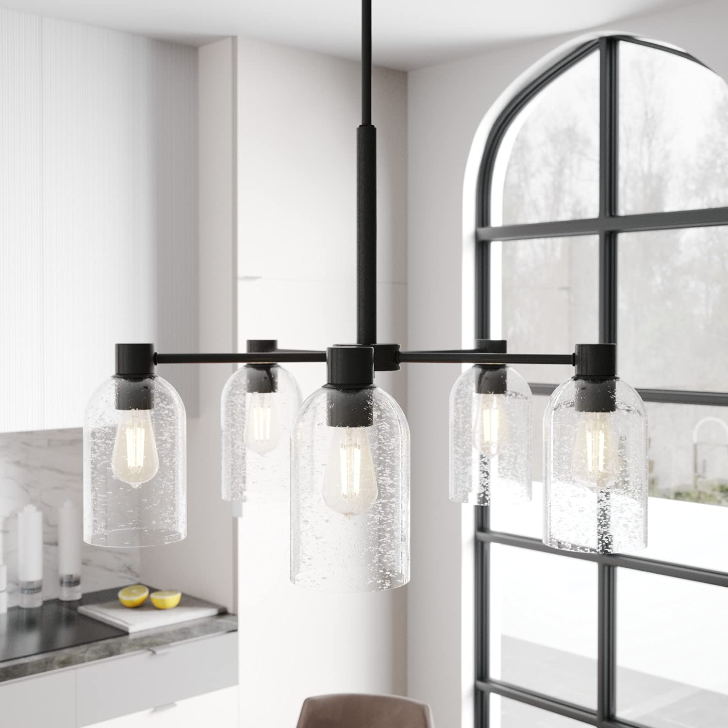 Hunter Fan Company 19199 Lochemeade 5-Light Chandelier in Noble Bronze Finish - Elegant Ceiling Lighting Fixture for Dining Room, Bedroom or Living Room