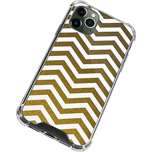 Skinit Clear Phone Case for iPhone 12 Pro - Gold Chevron Design | Protective Slim Cover with Scratch Resistance | Perfect for Everyday Use, Travel & Gift Giving