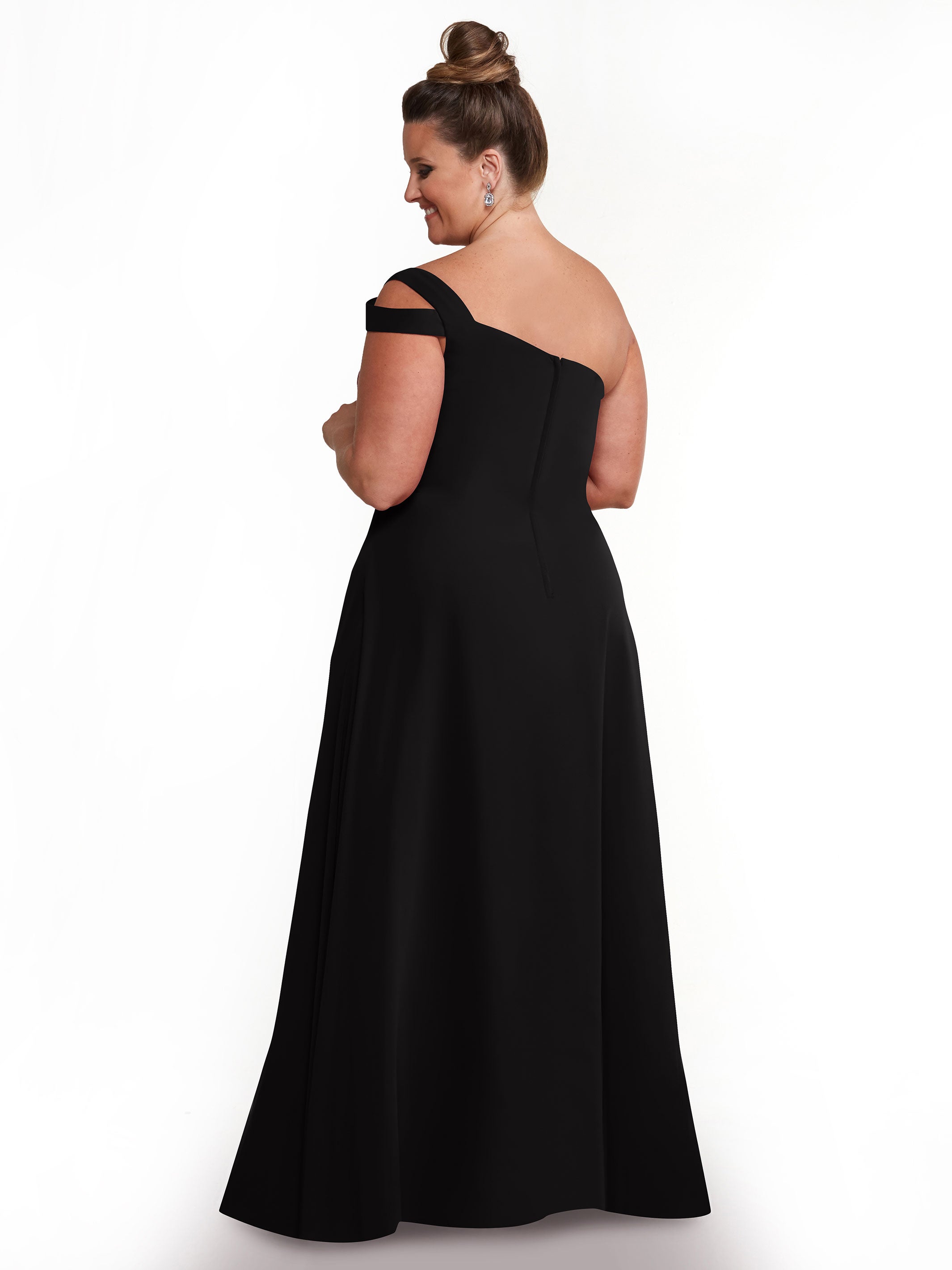 Elegant 80139 Chiffon A-Line One Shoulder Bridesmaid Dress with High Slit - Perfect for Weddings, Prom & Formal Events