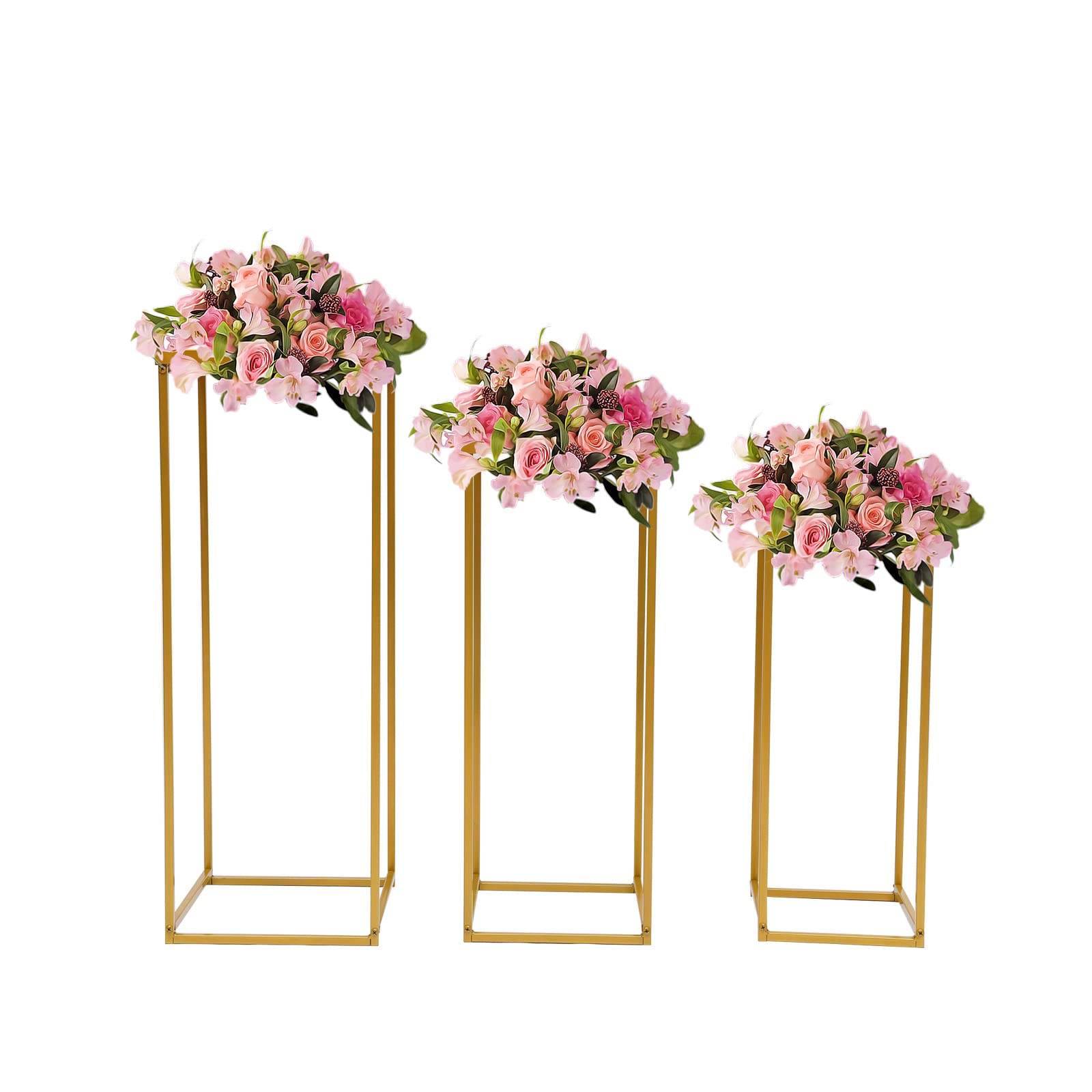 Eapmic Geometric Metal Flower Stand Floor Vase - Wedding Centerpiece for Tabletop Arrangements, Reception & Event Decor - Perfect for Weddings, Parties, Home & Office Decorations