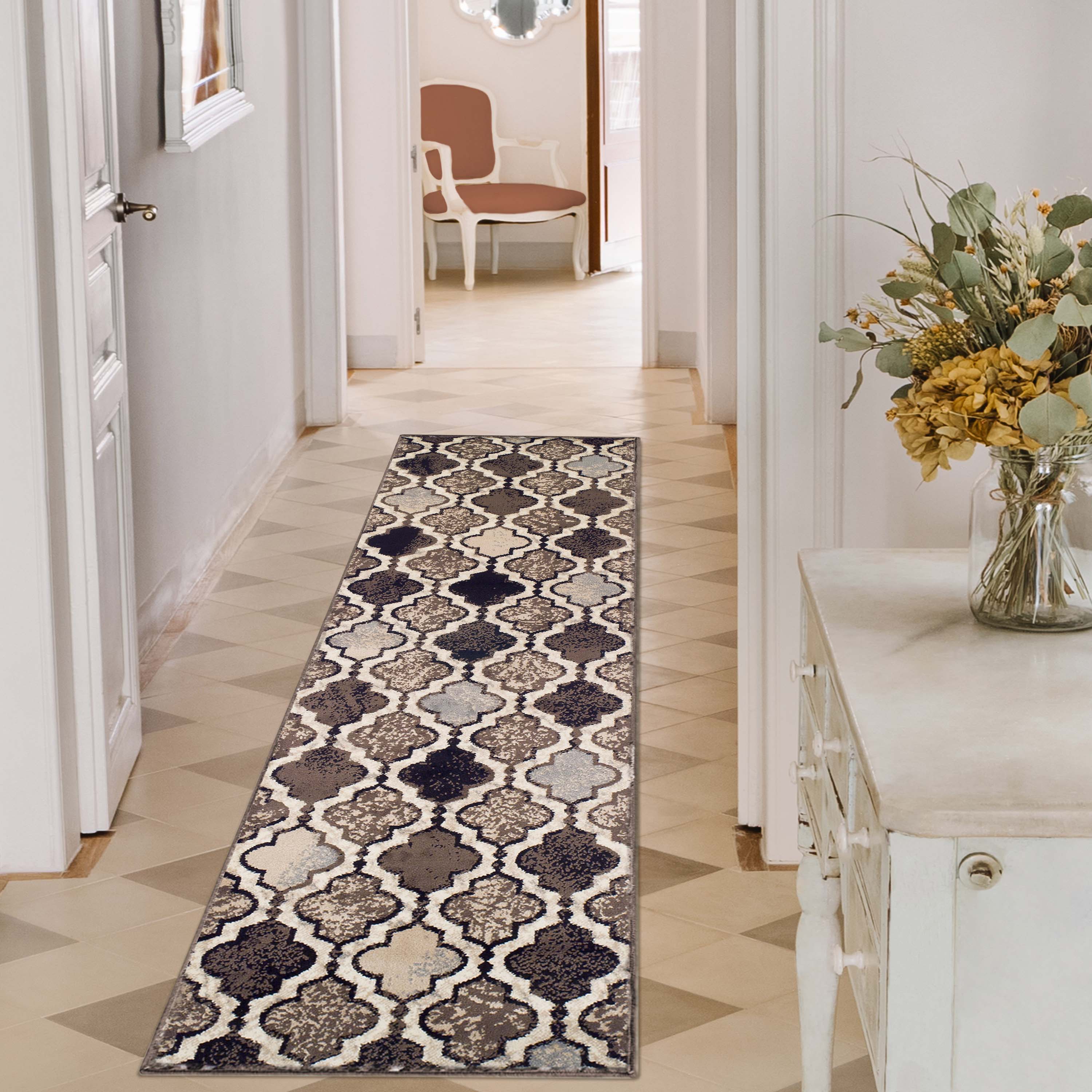 Viking Geometric Trellis Indoor Area Rug & Runner - Non-Slip Boho Chic Carpet for Living Room, Bedroom, Hallway - Perfect for Nordic Home Decor & Cozy Spaces