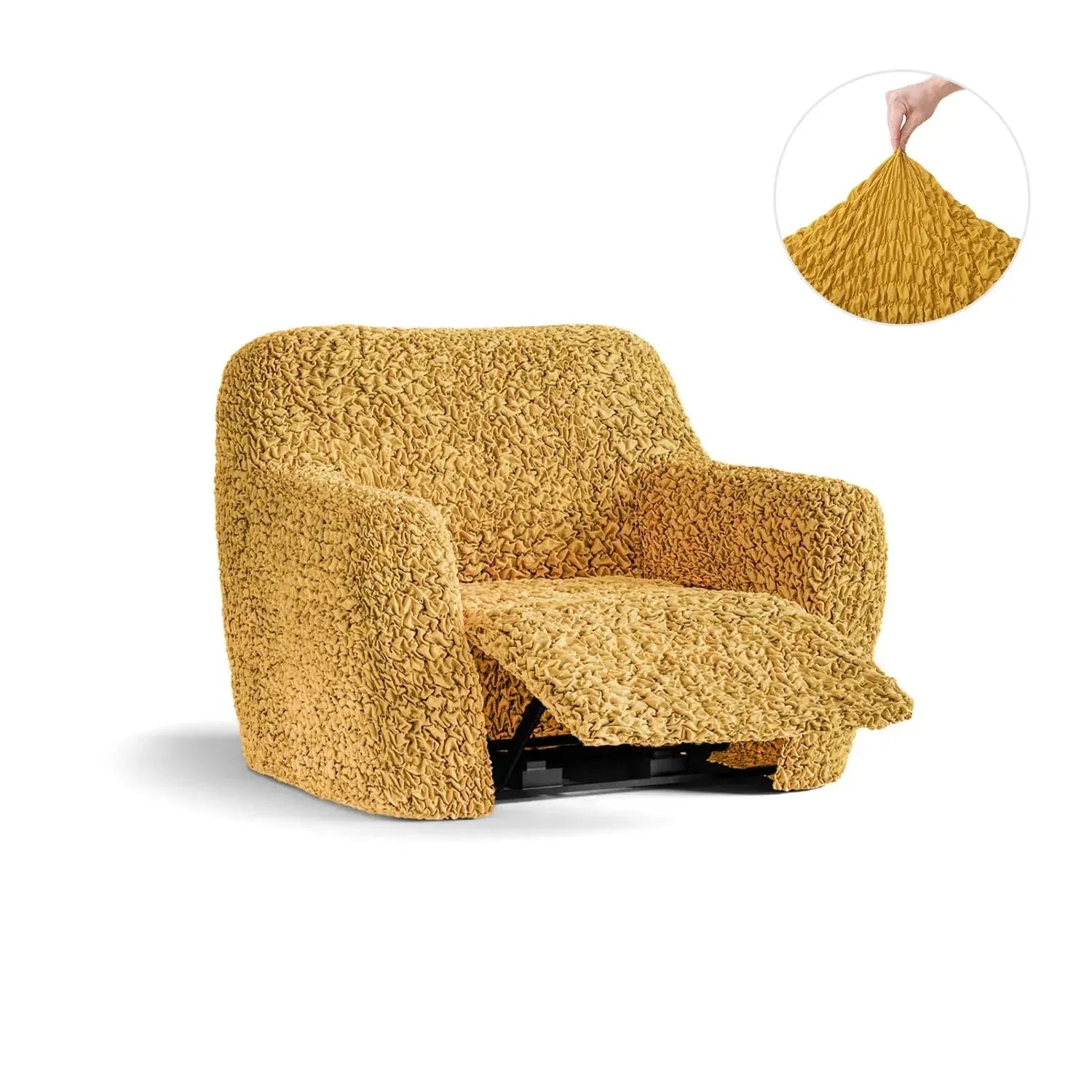 Fuco Cotton Reclining Armchair Slipcover - Stretchable Furniture Protector for Living Room, Bedroom & Home Theater Comfort