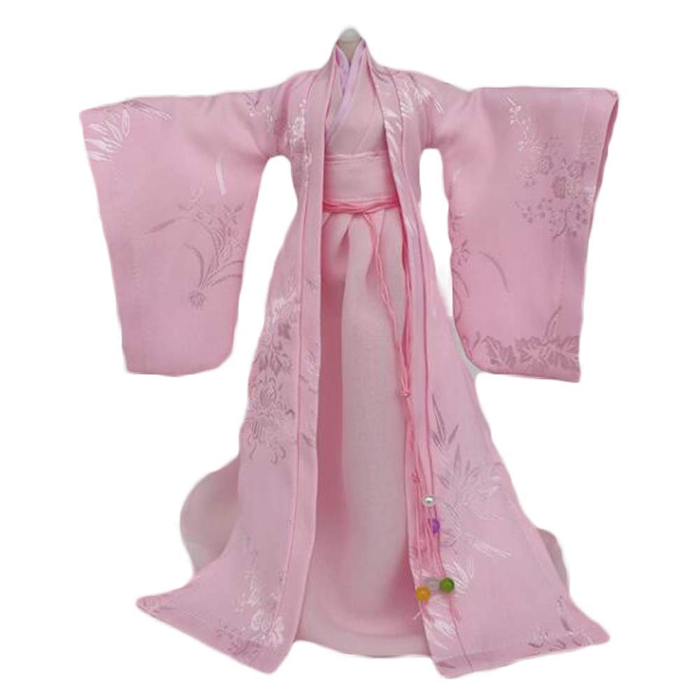 Panda Legends Handmade Chinese Style Ancient Beauty Costume - Pink Floral Doll Dress for 1/6 Scale Dolls | Perfect for Collectors, Photography & Display