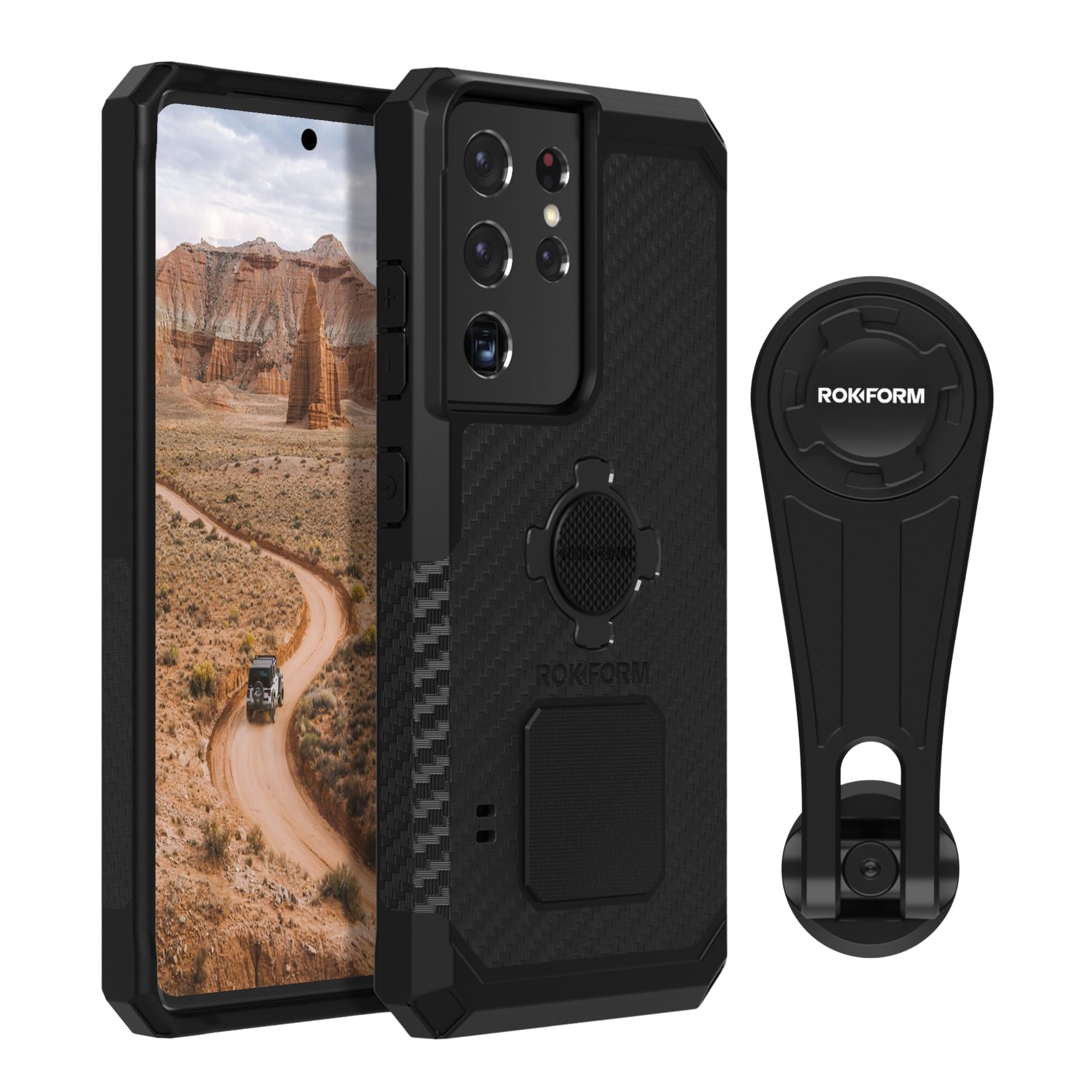 Rokform Galaxy S21 Ultra 5G 防摔手机壳 + Pro系列自行车支架 - 适用于骑行、户外探险和日常防护