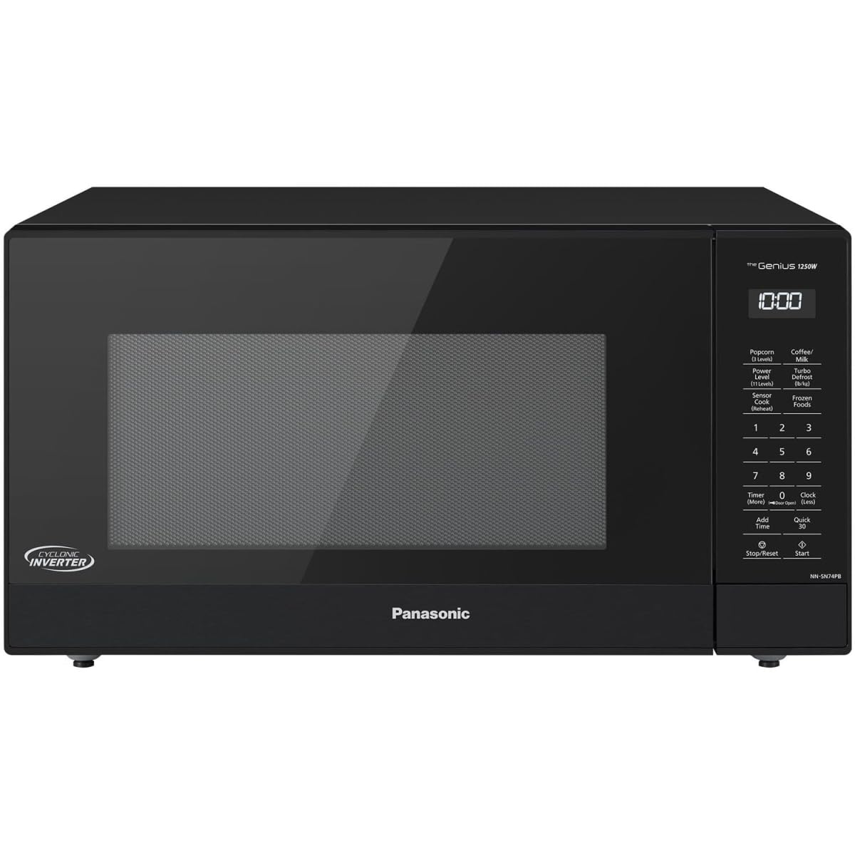 Panasonic NN-SN75LB 1.6 cu.ft Countertop Microwave Oven - 1250W Cyclonic Inverter Technology with Genius Sensor Cooking, Black - Perfect for Small Kitchens, Dorms & Office Break Rooms