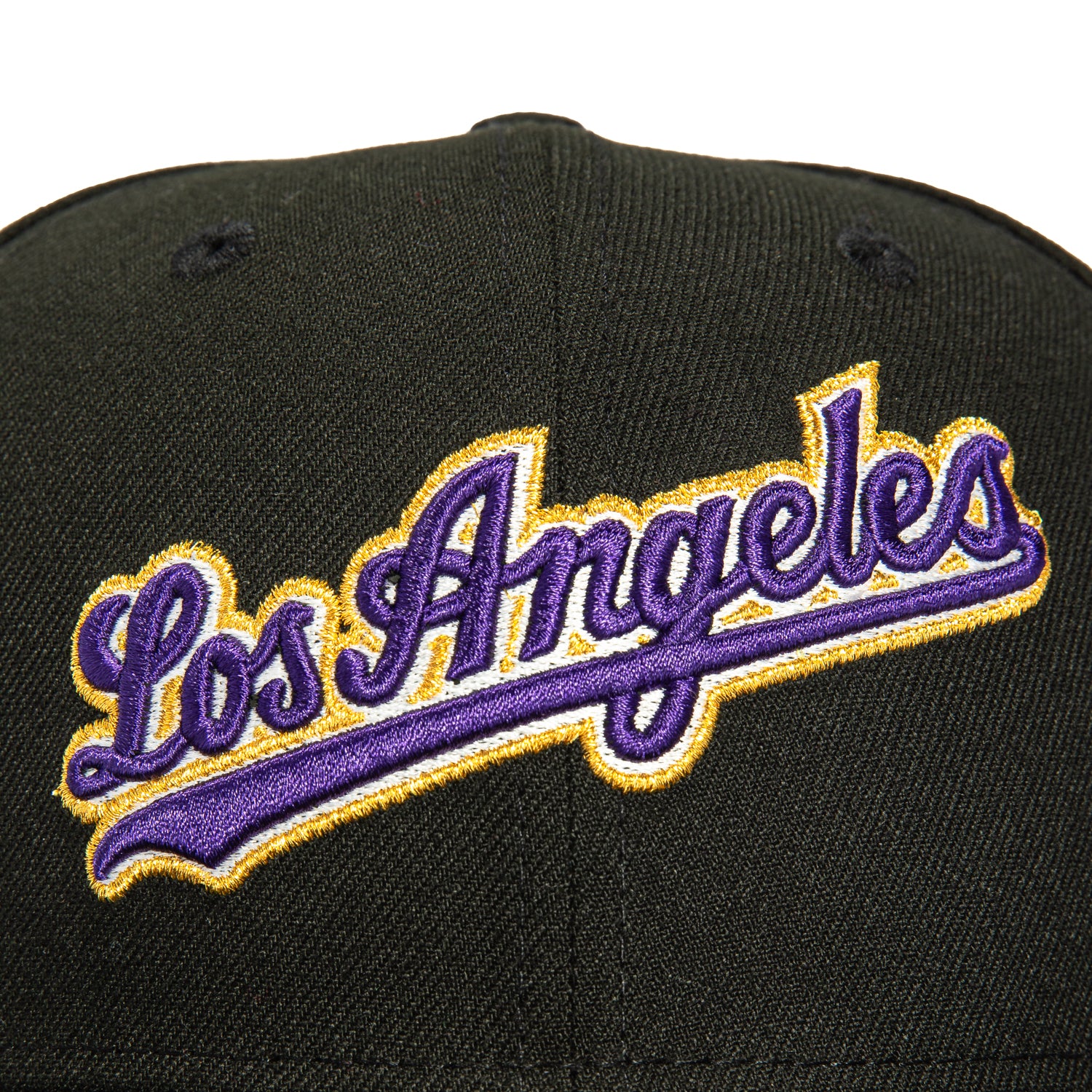 New Era 59Fifty Los Angeles Dodgers 60th Anniversary Script Patch Snapback Hat - Black, Purple & Gold - Official MLB Baseball Cap for Fans & Collectors - Perfect for Games, Tailgating & Streetwear Fashion