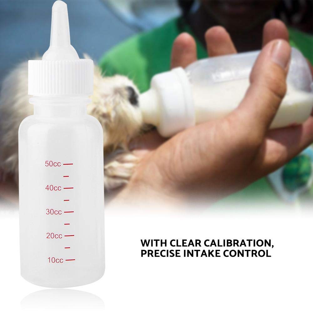 50ml Cat Nursing Bottle - Newborn Kitten & Puppy Feeding Bottle with Extra Nipples | Pet Care Supplies for Kittens, Puppies, Small Animals | Perfect for Orphaned Pets, Weaning, and Veterinary Use